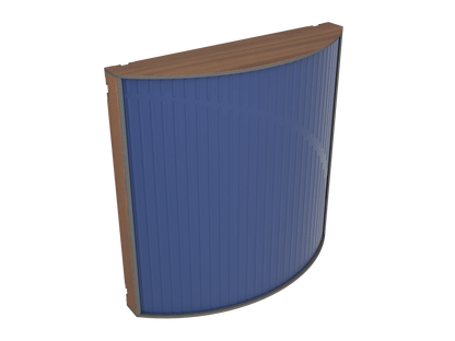 Vicoustic Cinema Round Ultra VMT Sound Absorbing Acoustic Panel in Blue and Natural Walnut