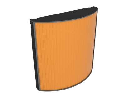 Vicoustic Cinema Round Ultra VMT Sound Absorbing Acoustic Panel in Pumpkin Orange and Black Matte