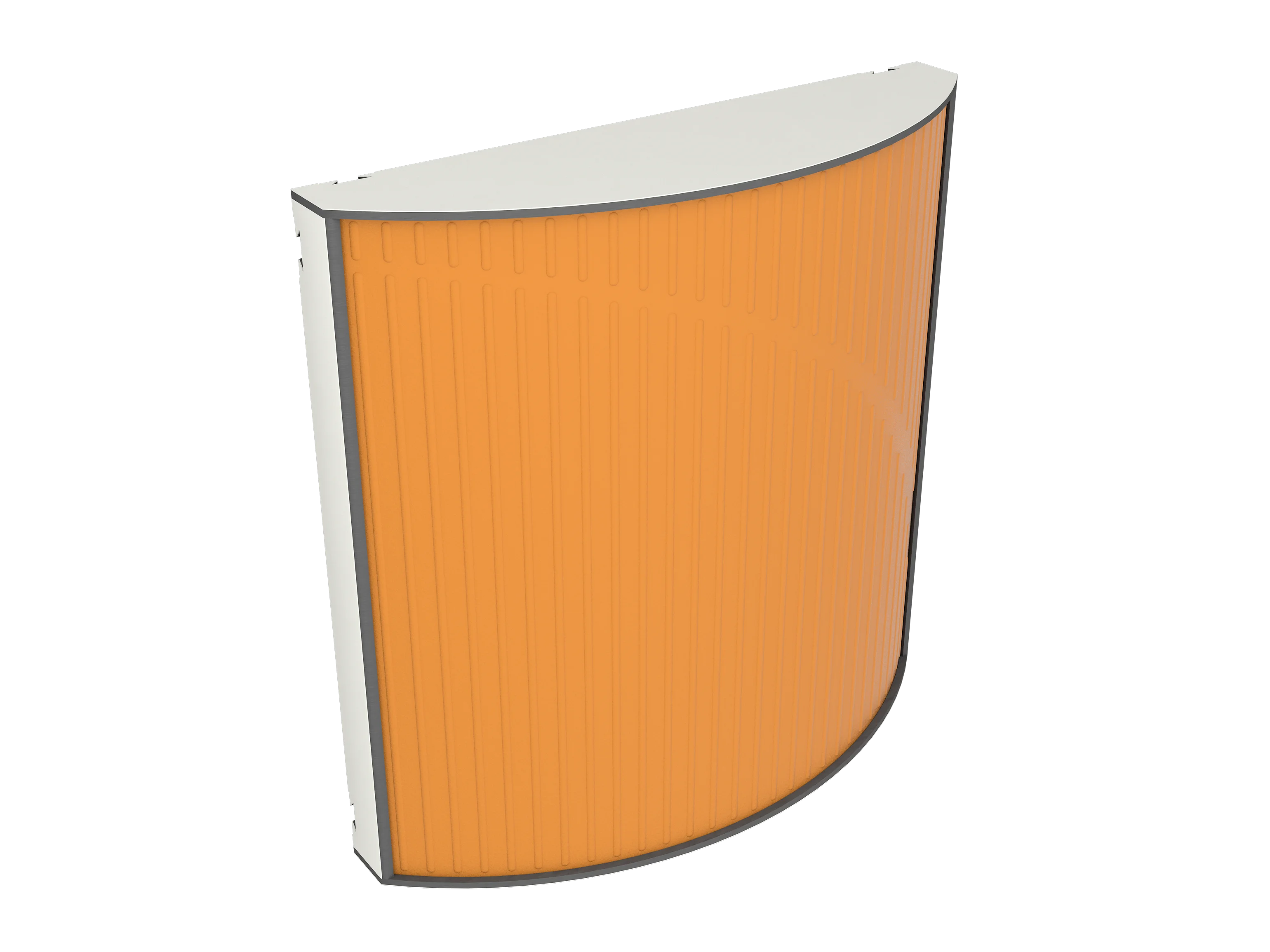 Vicoustic Cinema Round Ultra VMT Sound Absorbing Acoustic Panel in Pumpkin Orange and White Matte