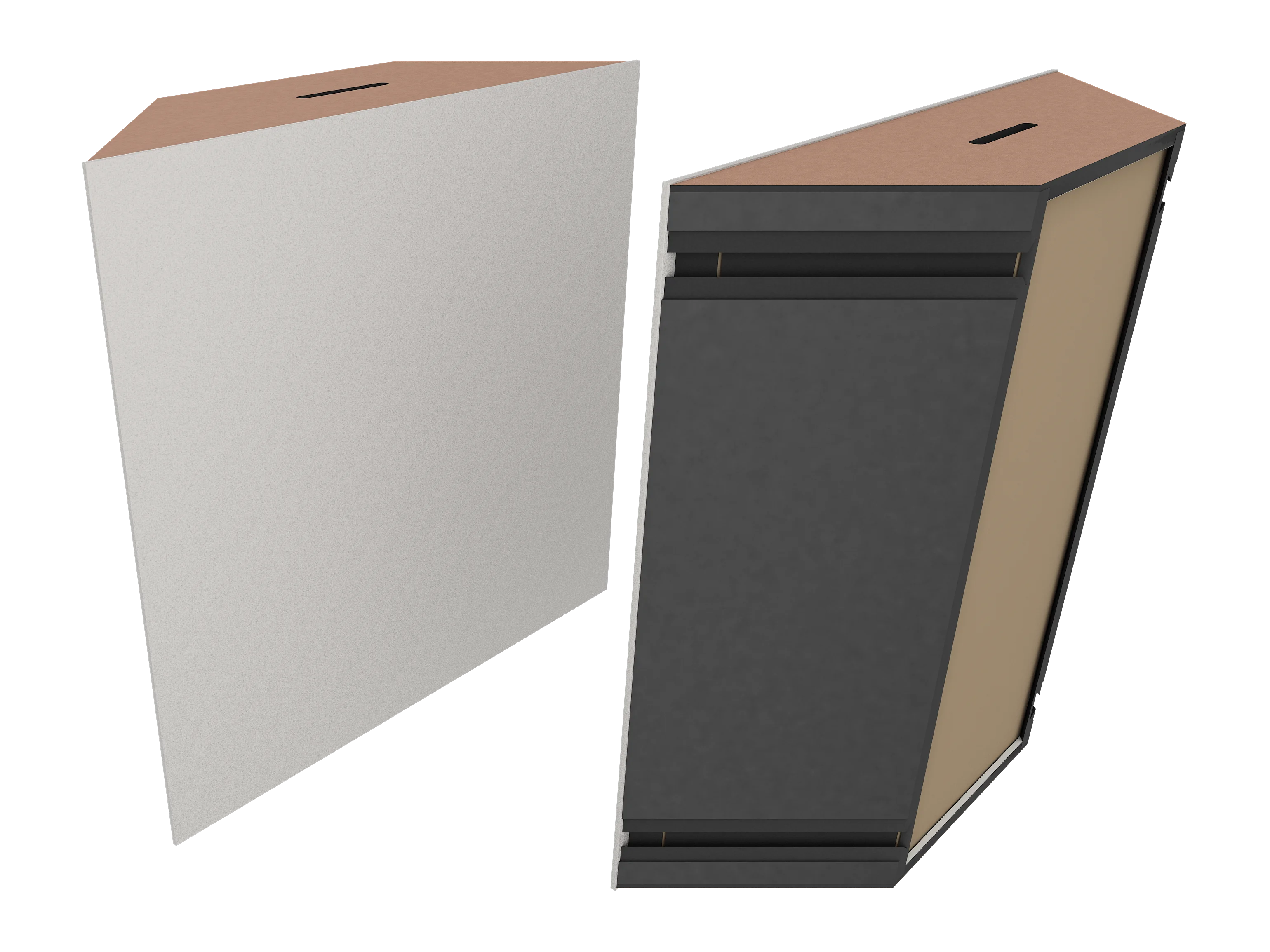 Vicoustic Super Bass Extreme Ultra VMT Bass Trap Acoustic Panel in Light Grey and Metallic Copper