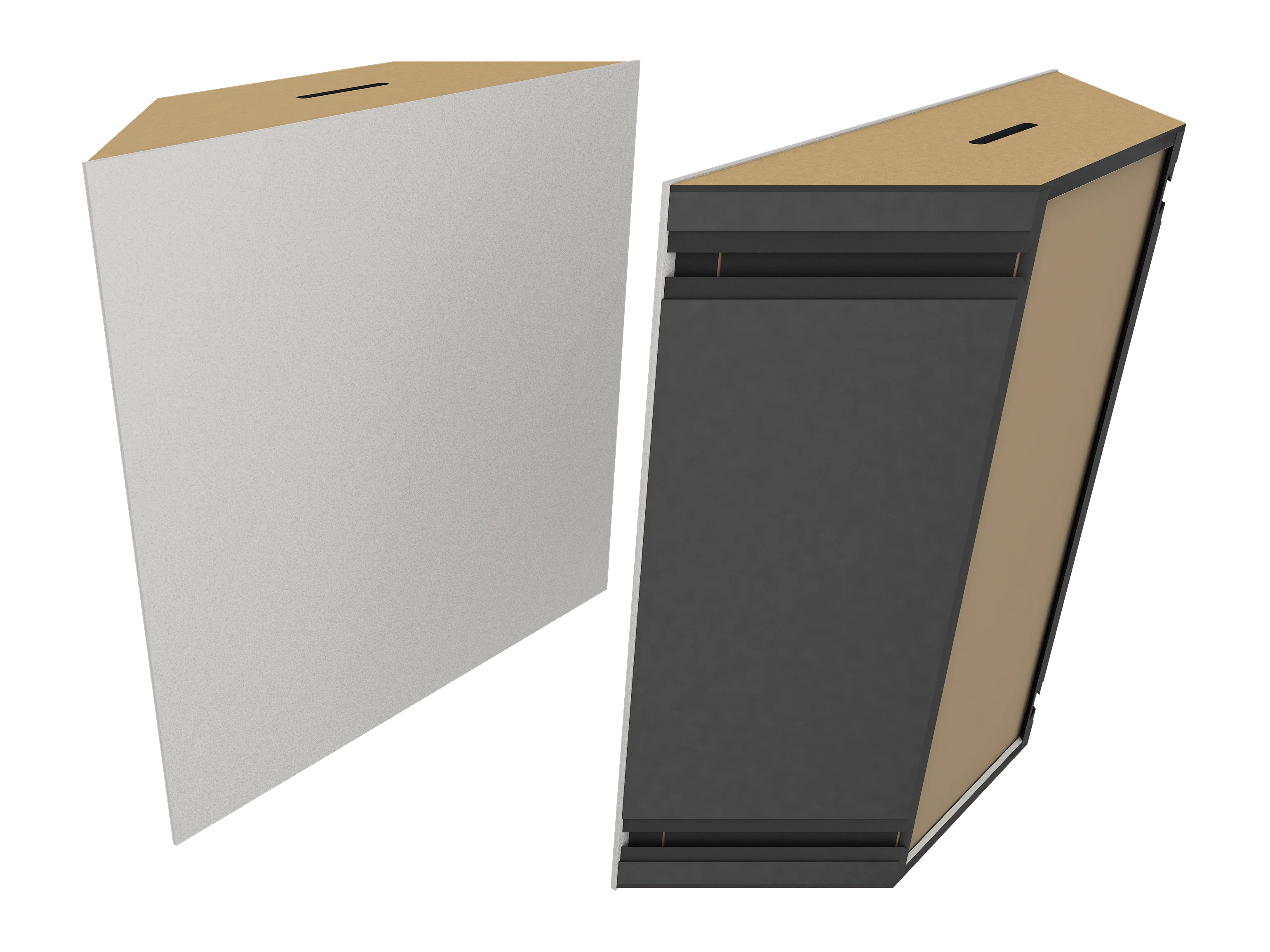 Vicoustic Super Bass Extreme Ultra VMT Bass Trap Acoustic Panel in Light Grey and Metallic Gold