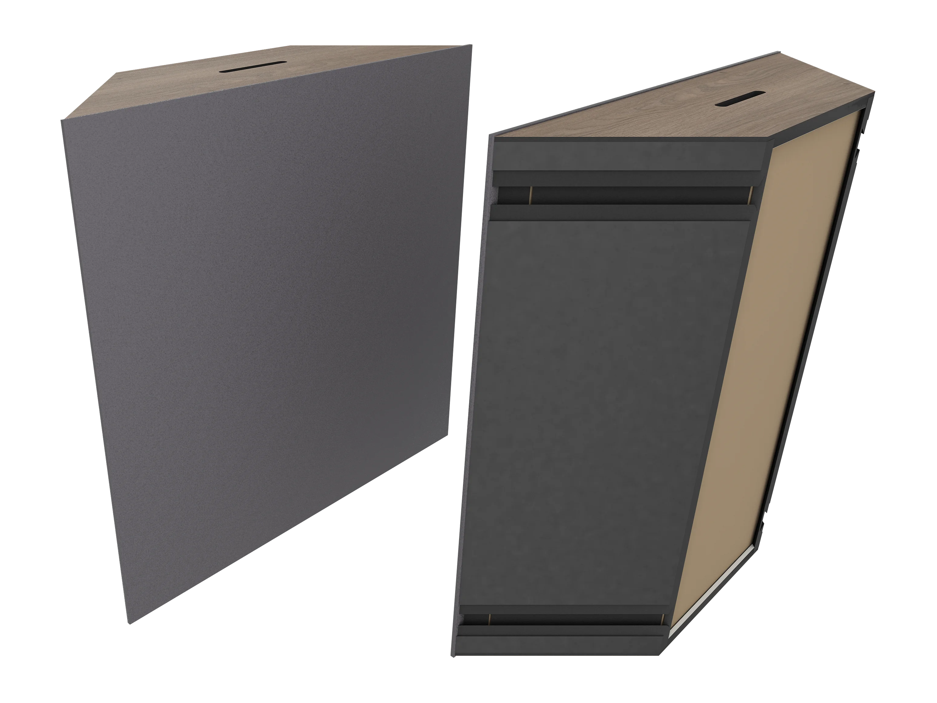 Vicoustic Super Bass Extreme Ultra VMT Bass Trap Acoustic Panel in Grey and Brown Oak