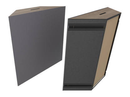 Vicoustic Super Bass Extreme Ultra VMT Bass Trap Acoustic Panel in Grey and Brown Oak