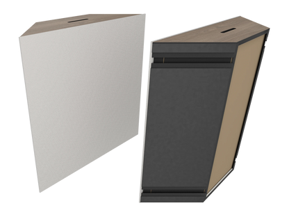 Vicoustic Super Bass Extreme Ultra VMT Bass Trap Acoustic Panel in Light Grey and Brown Oak