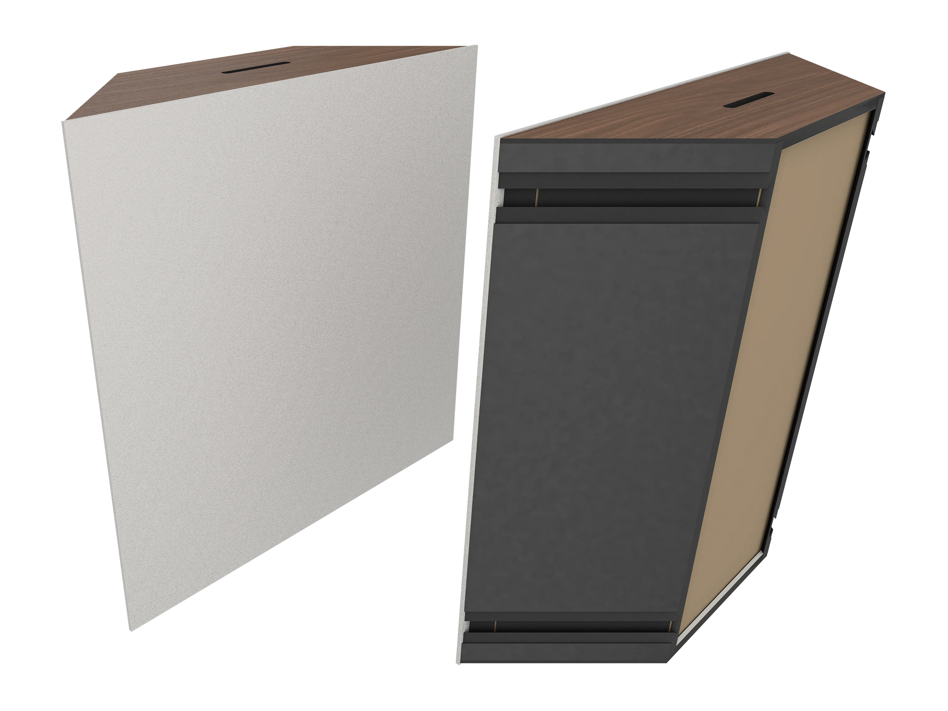 Vicoustic Super Bass Extreme Ultra VMT Bass Trap Acoustic Panel in Light Grey and Dark Walnut