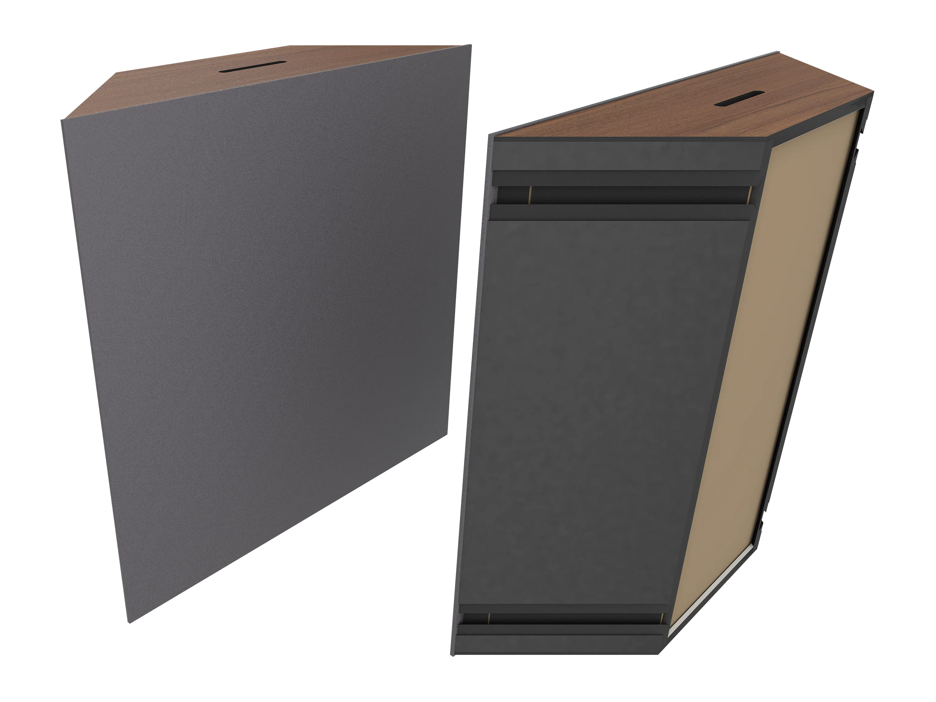 Vicoustic Super Bass Extreme Ultra VMT Bass Trap Acoustic Panel in Grey and Natural Walnut