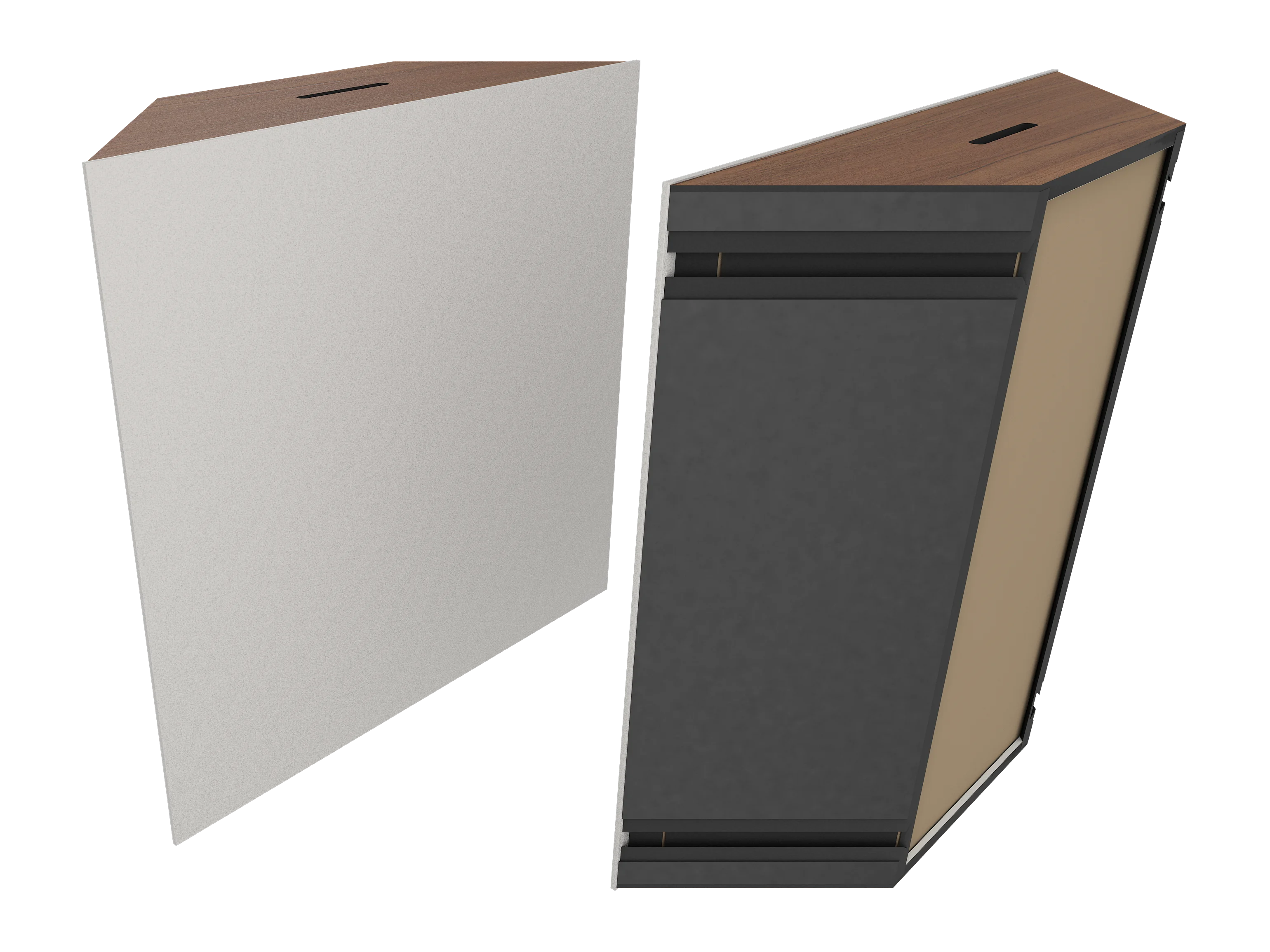 Vicoustic Super Bass Extreme Ultra VMT Bass Trap Acoustic Panel in Light Grey and Natural Walnut