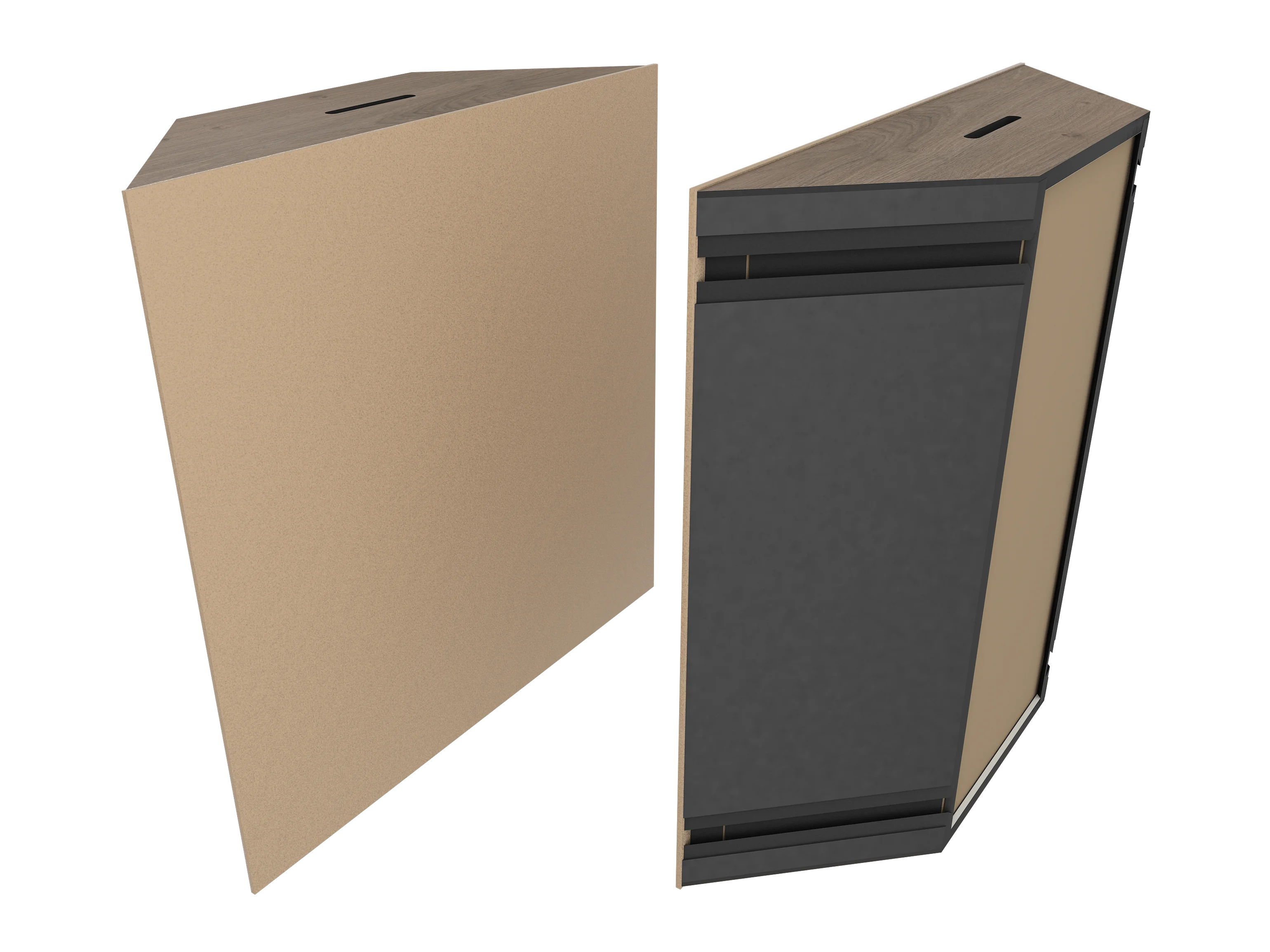 Vicoustic Super Bass Extreme Ultra VMT Bass Trap Acoustic Panel in Beige and Brown Oak