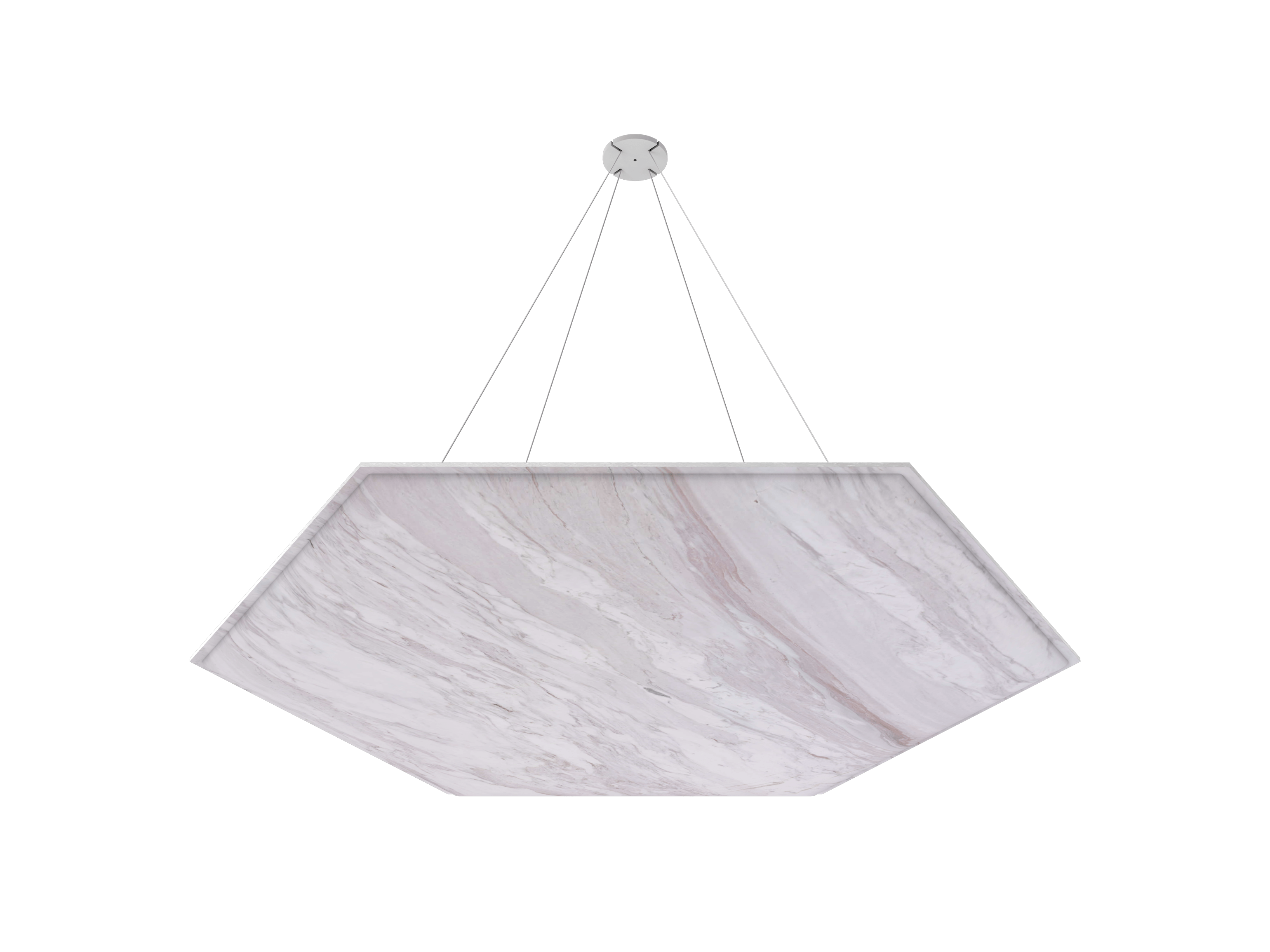 Vicoustic ViCloud VMT 3D Hexagon Patterns Sound Absorbing Acoustic Cloud in Calacatta Cremo