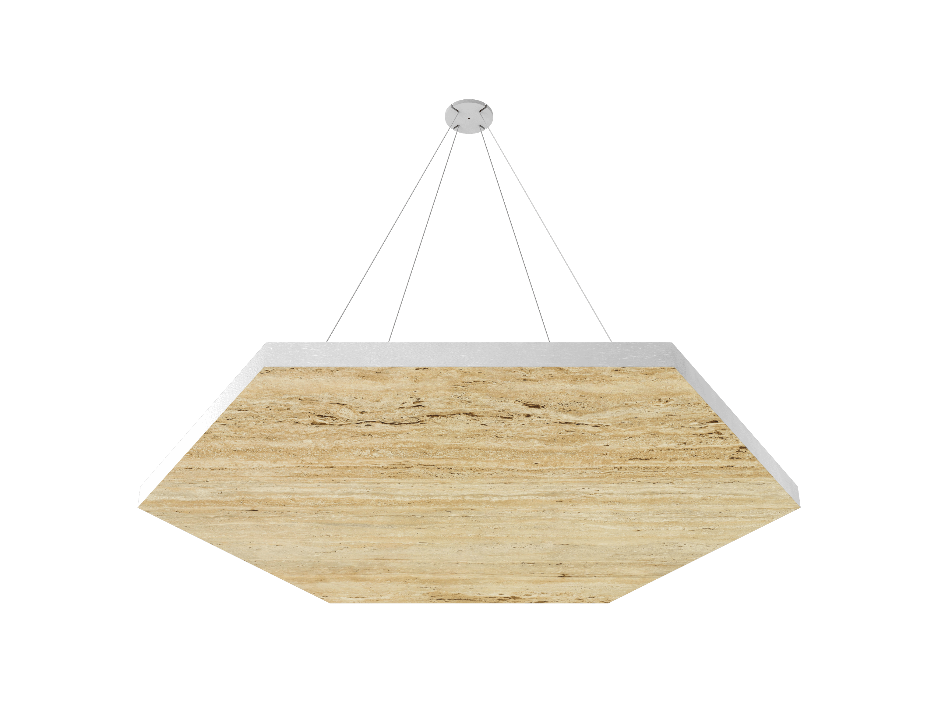 Vicoustic ViCloud VMT Flat Hexagon Patterns Sound Absorbing Acoustic Cloud in Travertino Classico