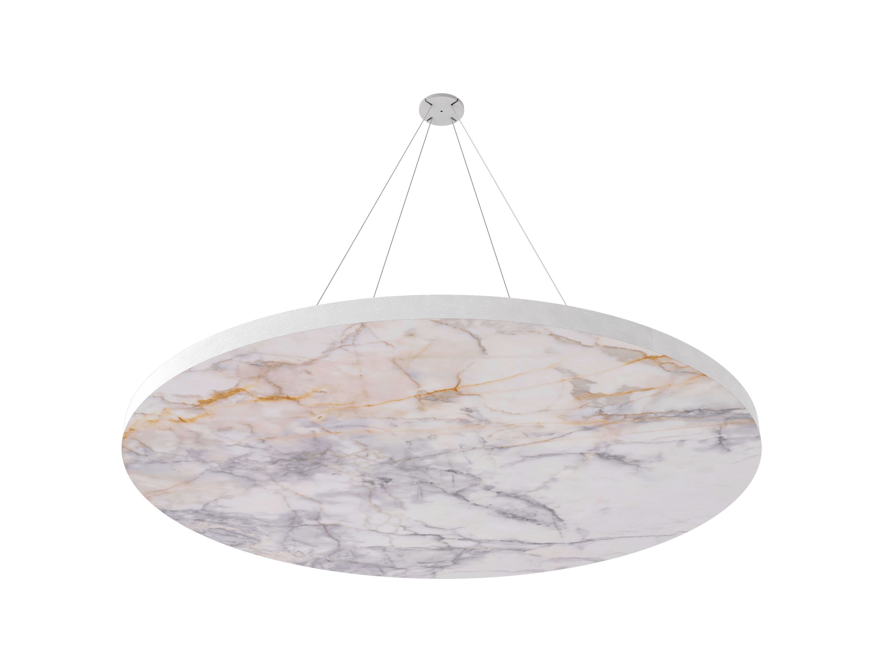 Vicoustic ViCloud VMT Flat Round Patterns Sound Absorbing Acoustic Cloud in Calacatta Carrara