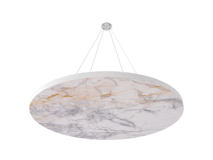 Vicoustic ViCloud VMT Flat Round Patterns Sound Absorbing Acoustic Cloud in Calacatta Carrara