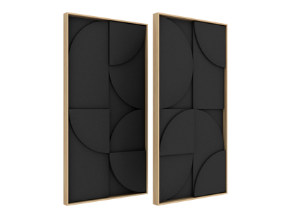 Vicoustic VicShape 3D Duo Sound Absorbing Acoustic Framed Relief Panel in Black