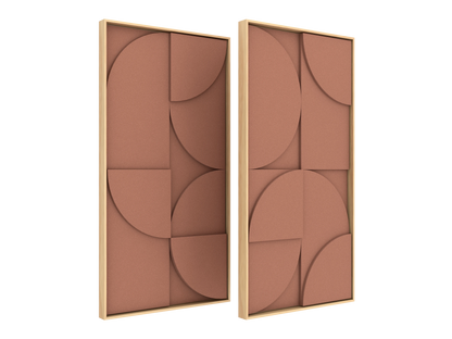 Vicoustic VicShape 3D Duo Sound Absorbing Acoustic Framed Relief Panel in Coral Haze