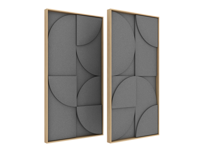 Vicoustic VicShape 3D Duo Sound Absorbing Acoustic Framed Relief Panel in Grey