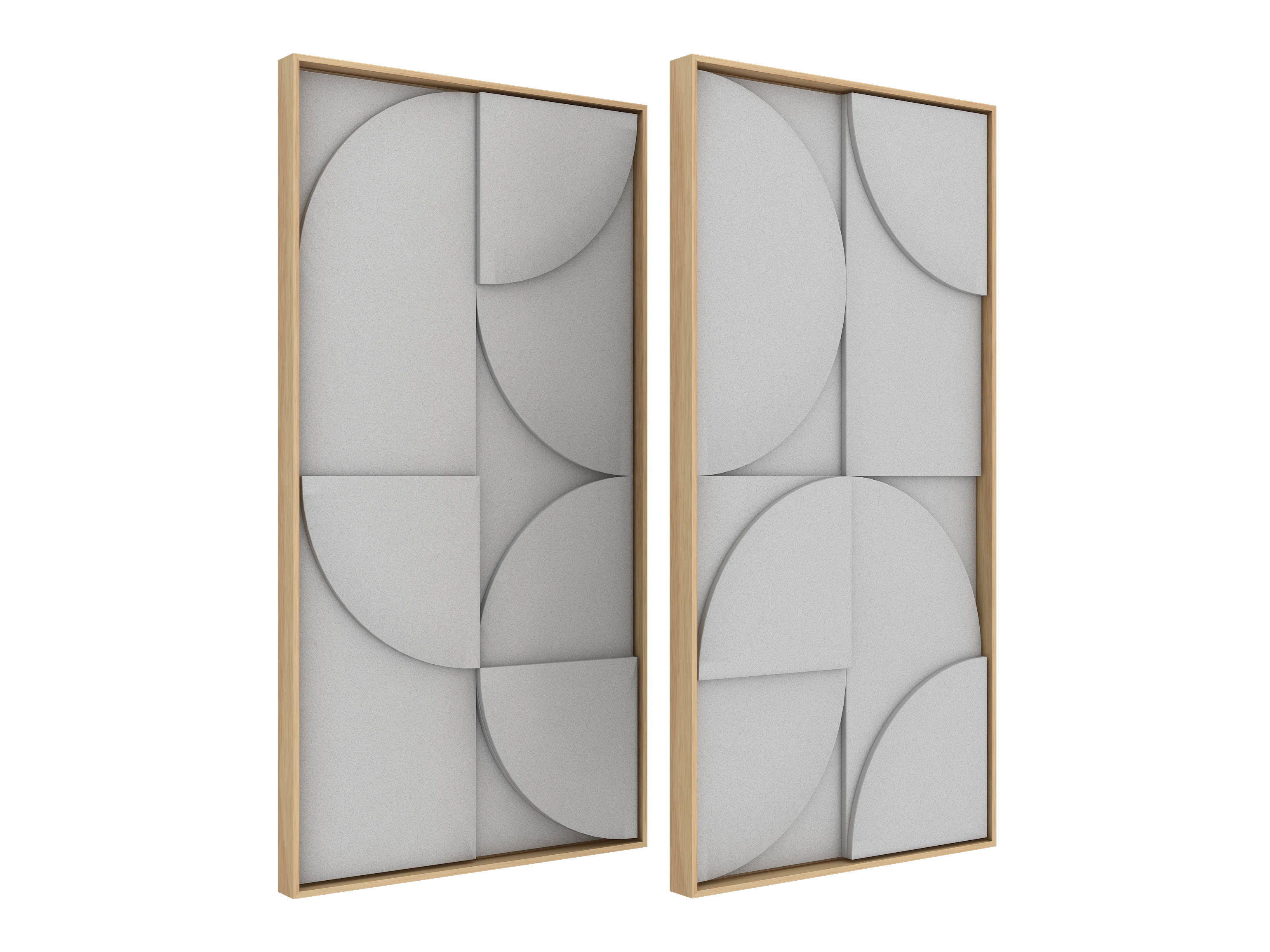 Vicoustic VicShape 3D Duo Sound Absorbing Acoustic Framed Relief Panel in Light Grey