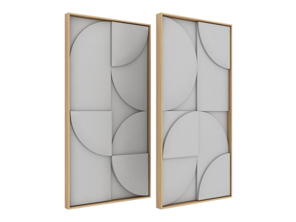 Vicoustic VicShape 3D Duo Sound Absorbing Acoustic Framed Relief Panel in Light Grey