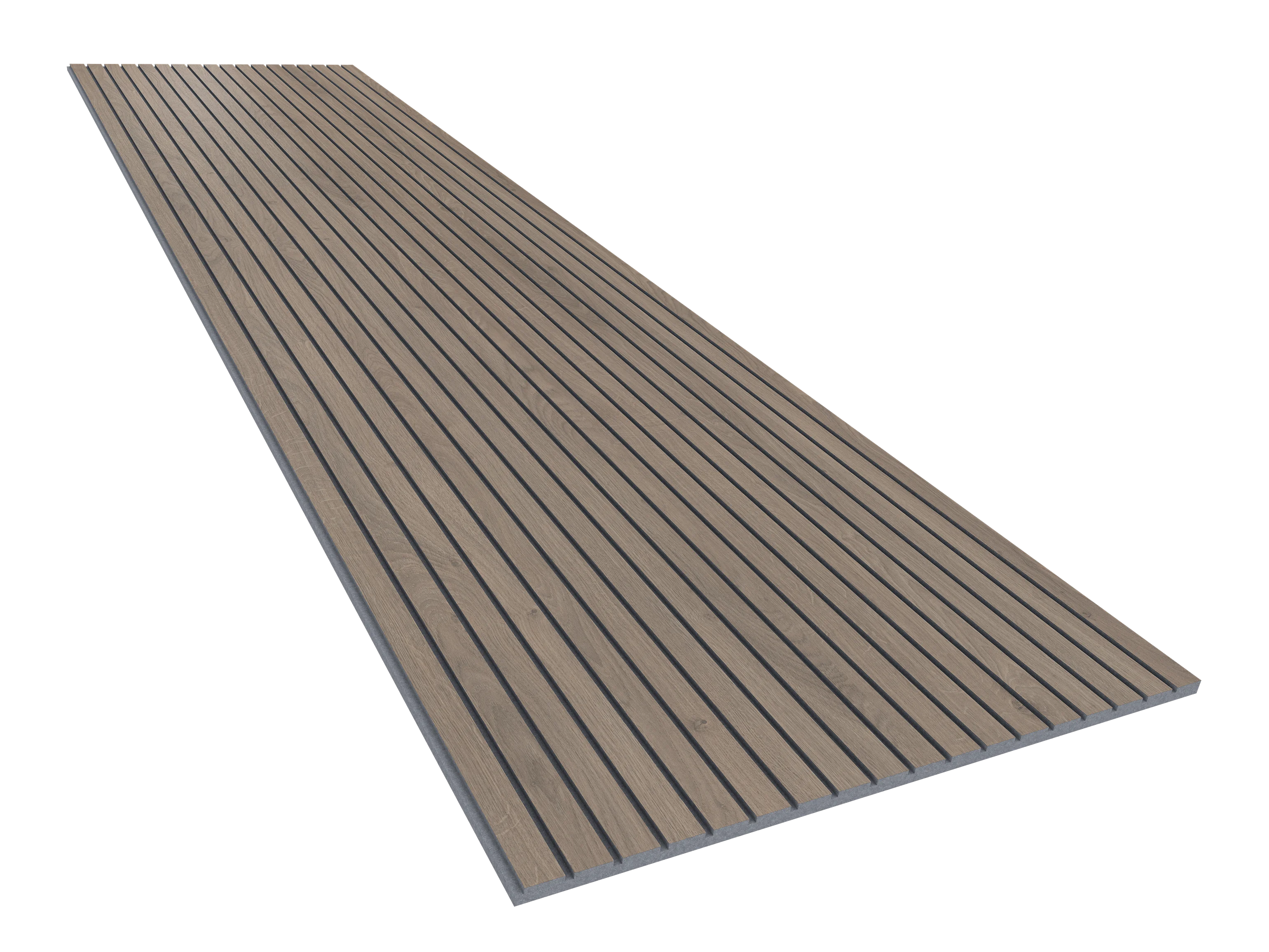 Vicoustic VicStrip 240cm Acoustic Slat Panel in Brown Oak Grey PET