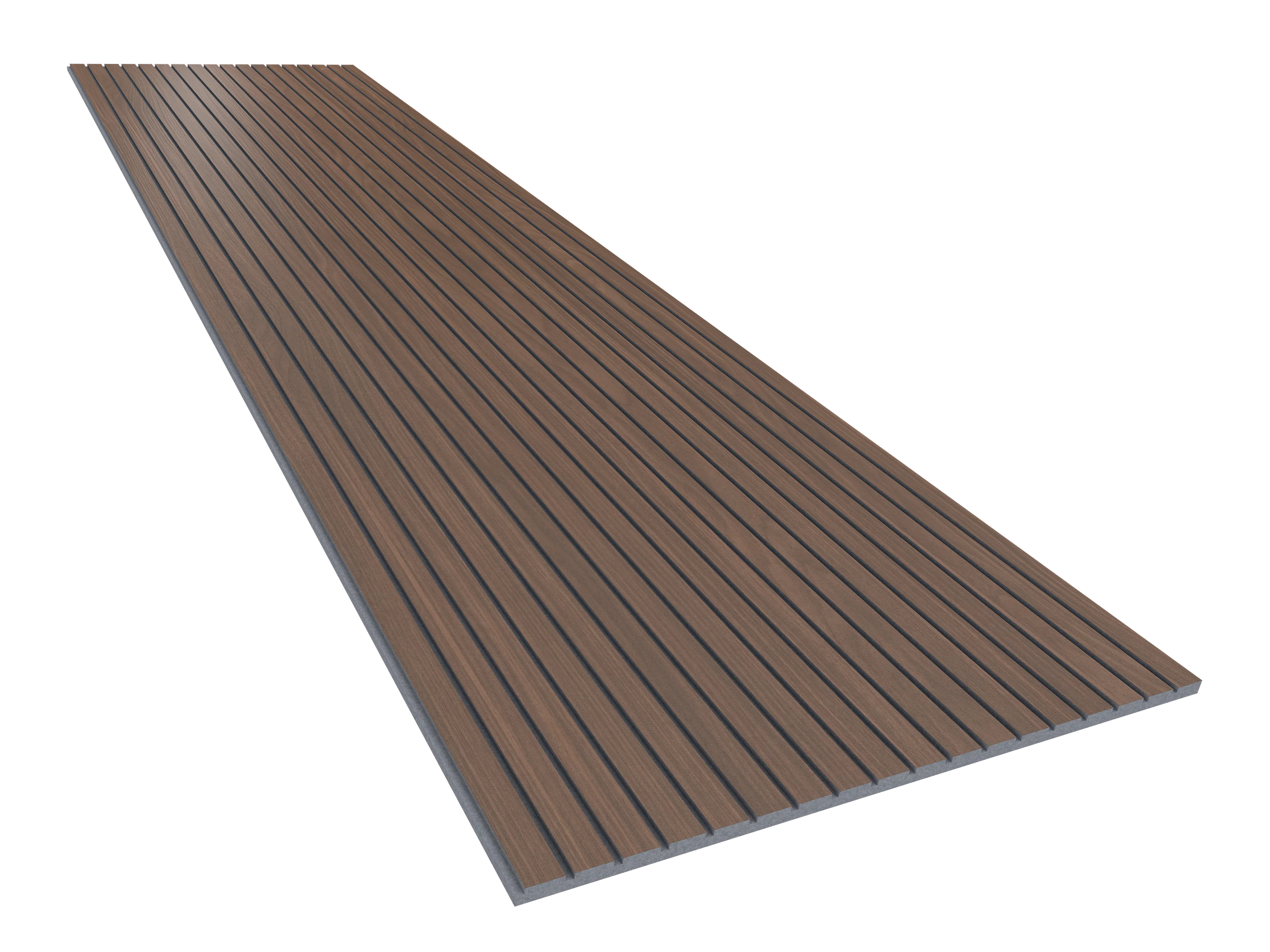 Vicoustic VicStrip 240cm Acoustic Slat Panel in Dark Walnut Grey PET