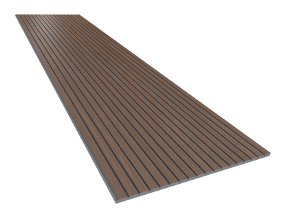 Vicoustic VicStrip 240cm Acoustic Slat Panel in Dark Walnut Grey PET