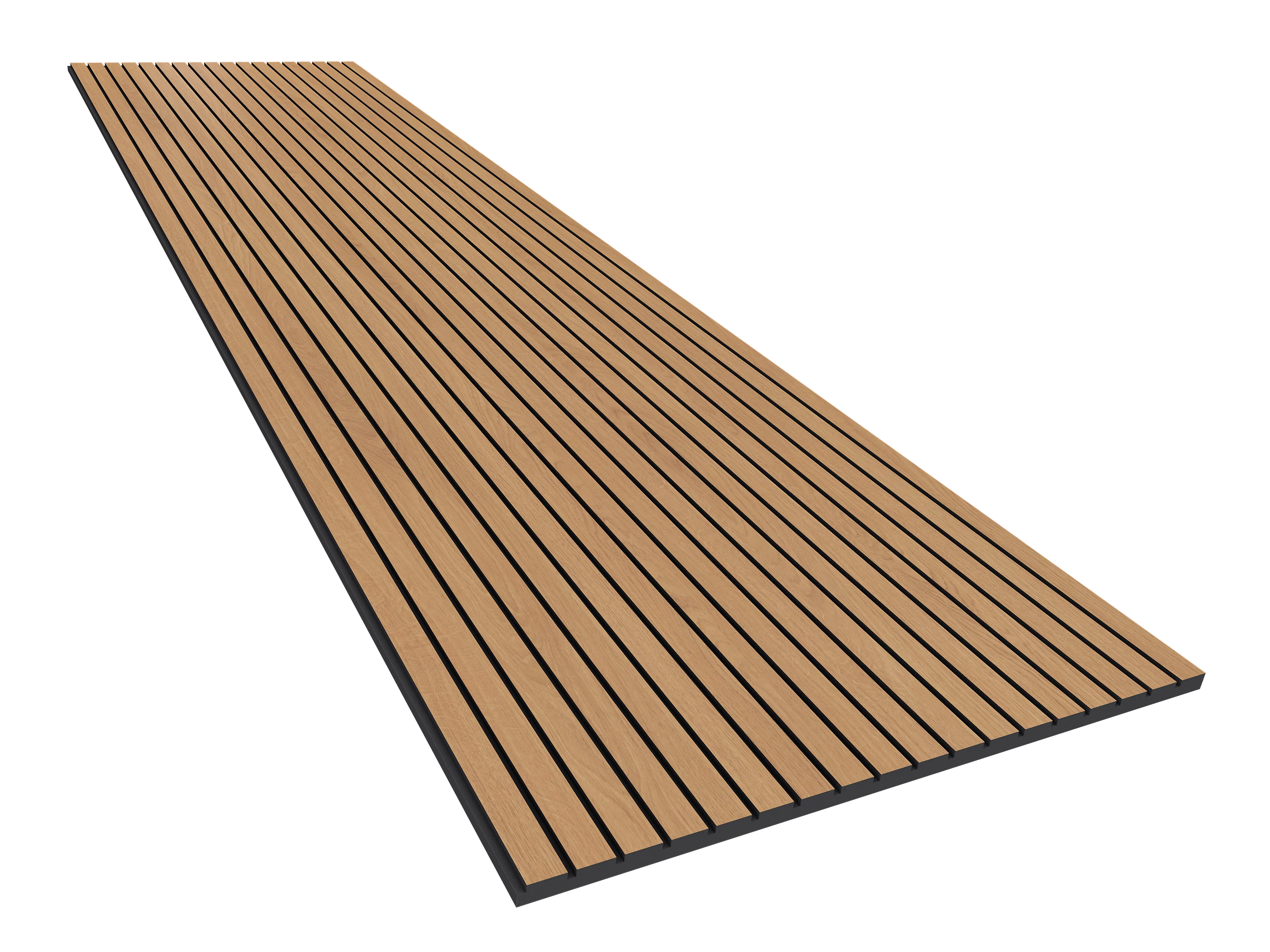 Vicoustic VicStrip 240cm Acoustic Slat Panel in Natural Oak Black PET