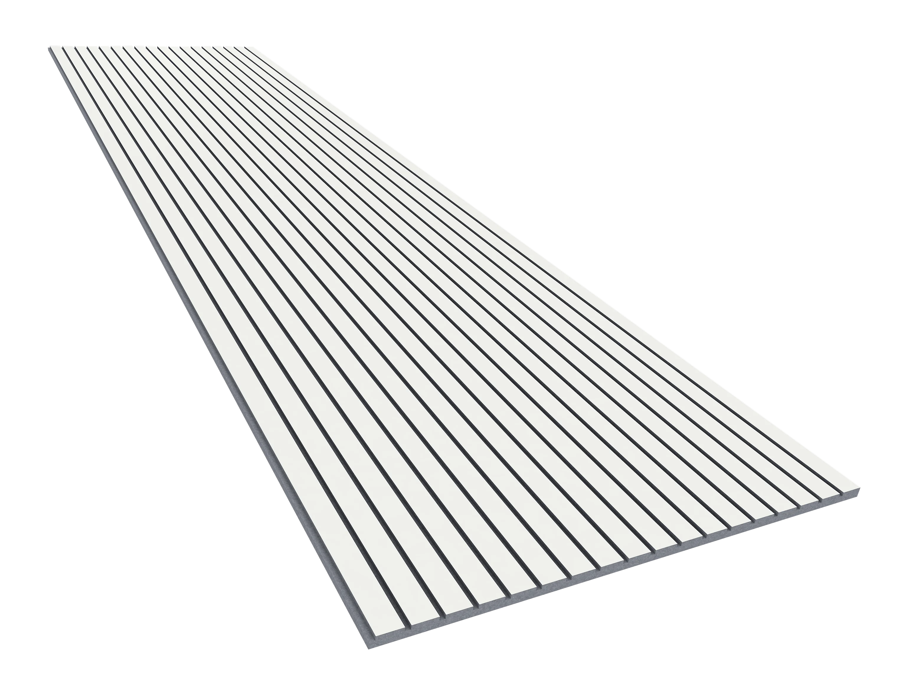 Vicoustic VicStrip 240cm Acoustic Slat Panel in White Matte Grey PET