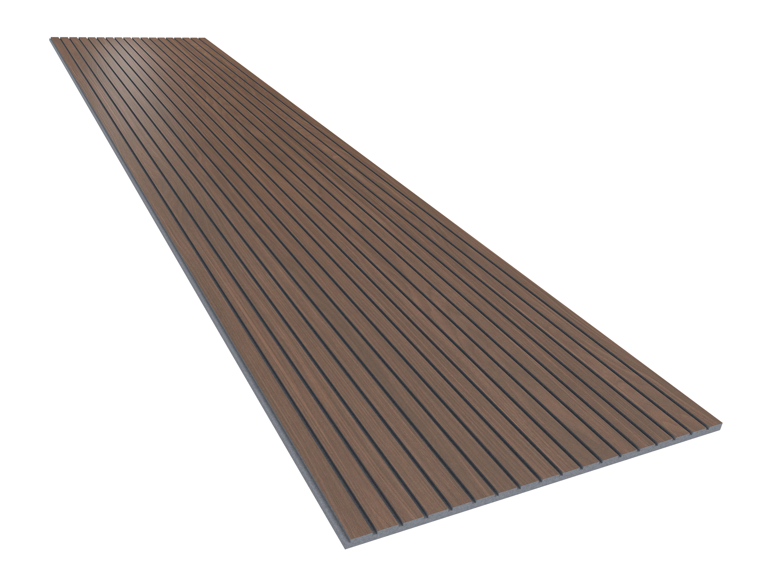 Vicoustic VicStrip 270cm Acoustic Slat Panel in Dark Walnut Grey PET