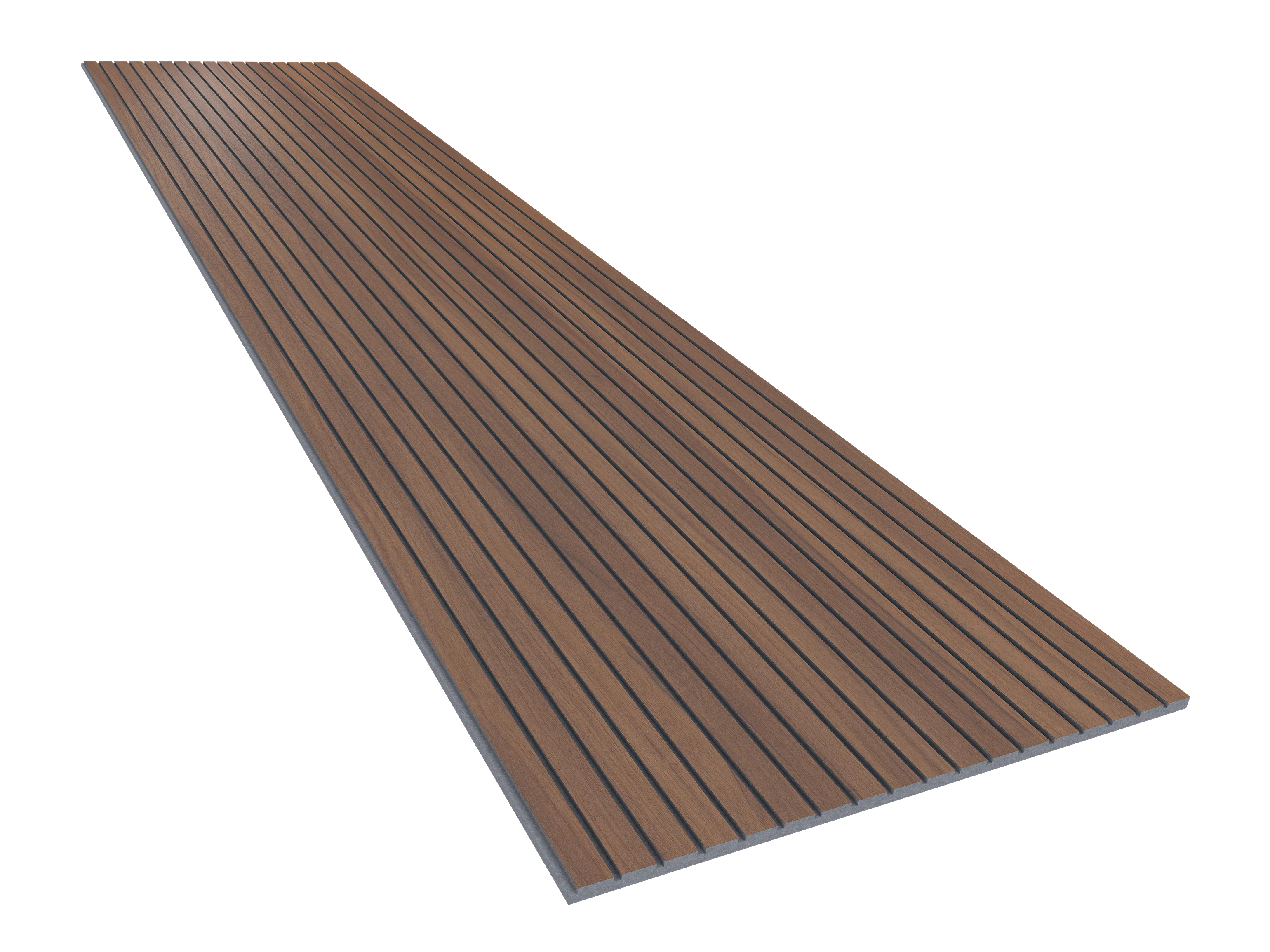 Vicoustic VicStrip 270cm Acoustic Slat Panel in Natural Walnut Grey PET