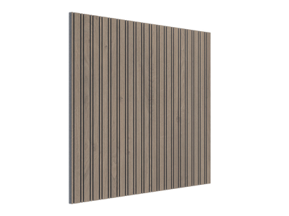 Vicoustic VicStrip Double Square Acoustic Slat Panel in Brown Oak Grey PET