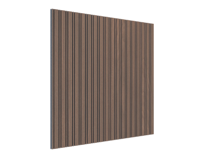 Vicoustic VicStrip Double Square Acoustic Slat Panel in Dark Walnut Grey PET