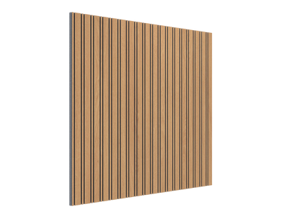 Vicoustic VicStrip Double Square Acoustic Slat Panel in Natural Oak Grey PET