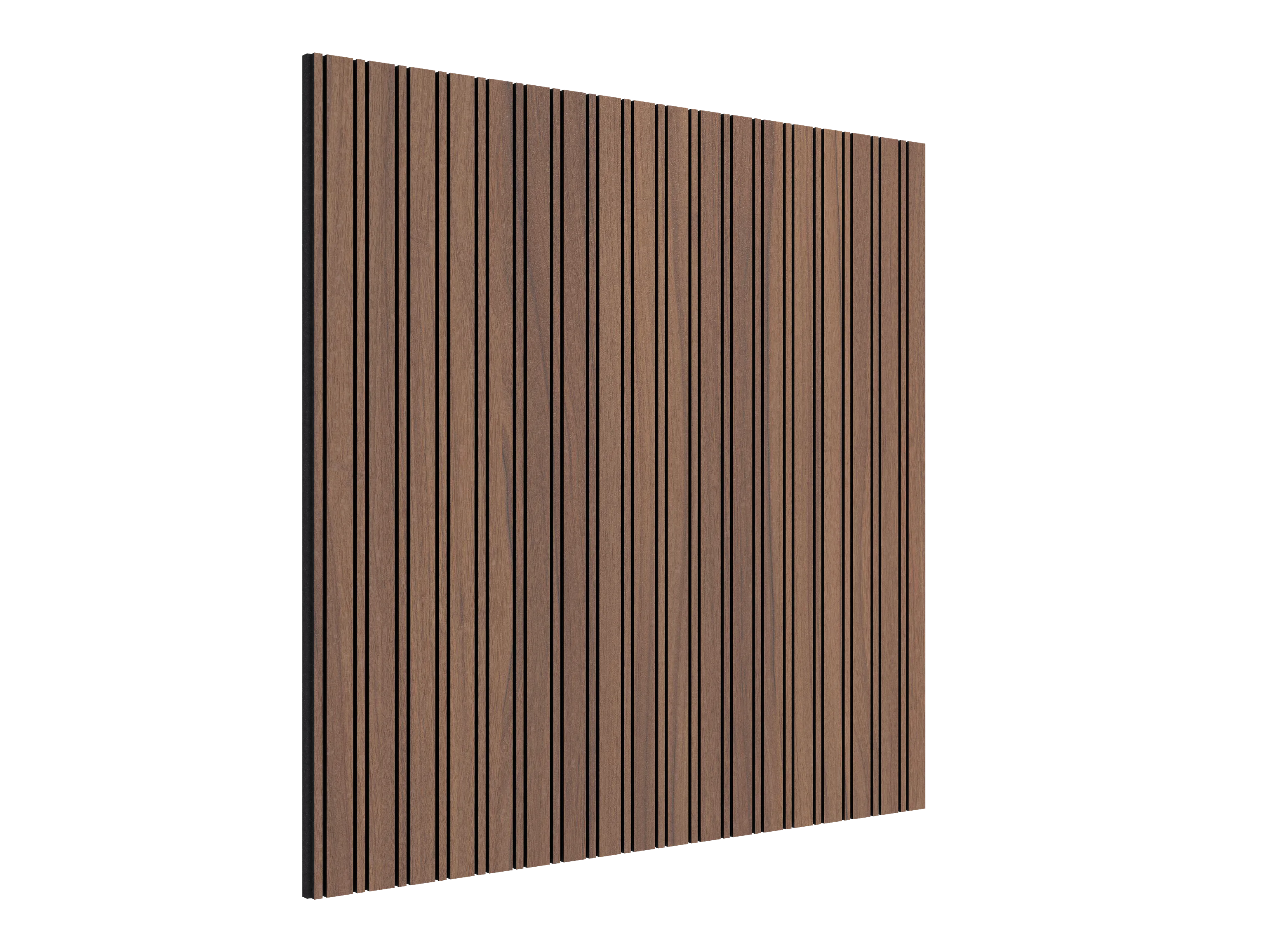 Vicoustic VicStrip Double Square Acoustic Slat Panel in Natural Walnut Black PET
