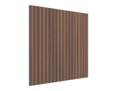 Vicoustic VicStrip Double Square Acoustic Slat Panel in Natural Walnut Grey PET