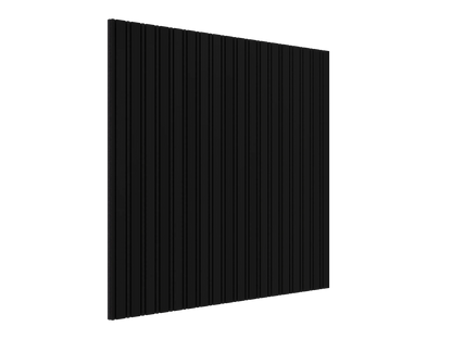 Vicoustic VicStrip Double Square Acoustic Slat Panel in Black Matte Black PET