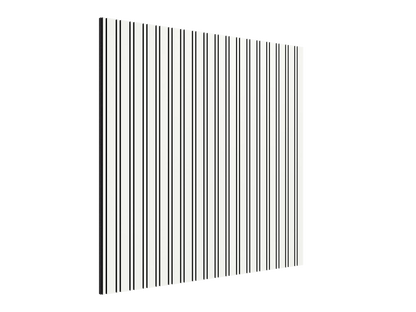 Vicoustic VicStrip Double Square Acoustic Slat Panel in White Matte Black PET