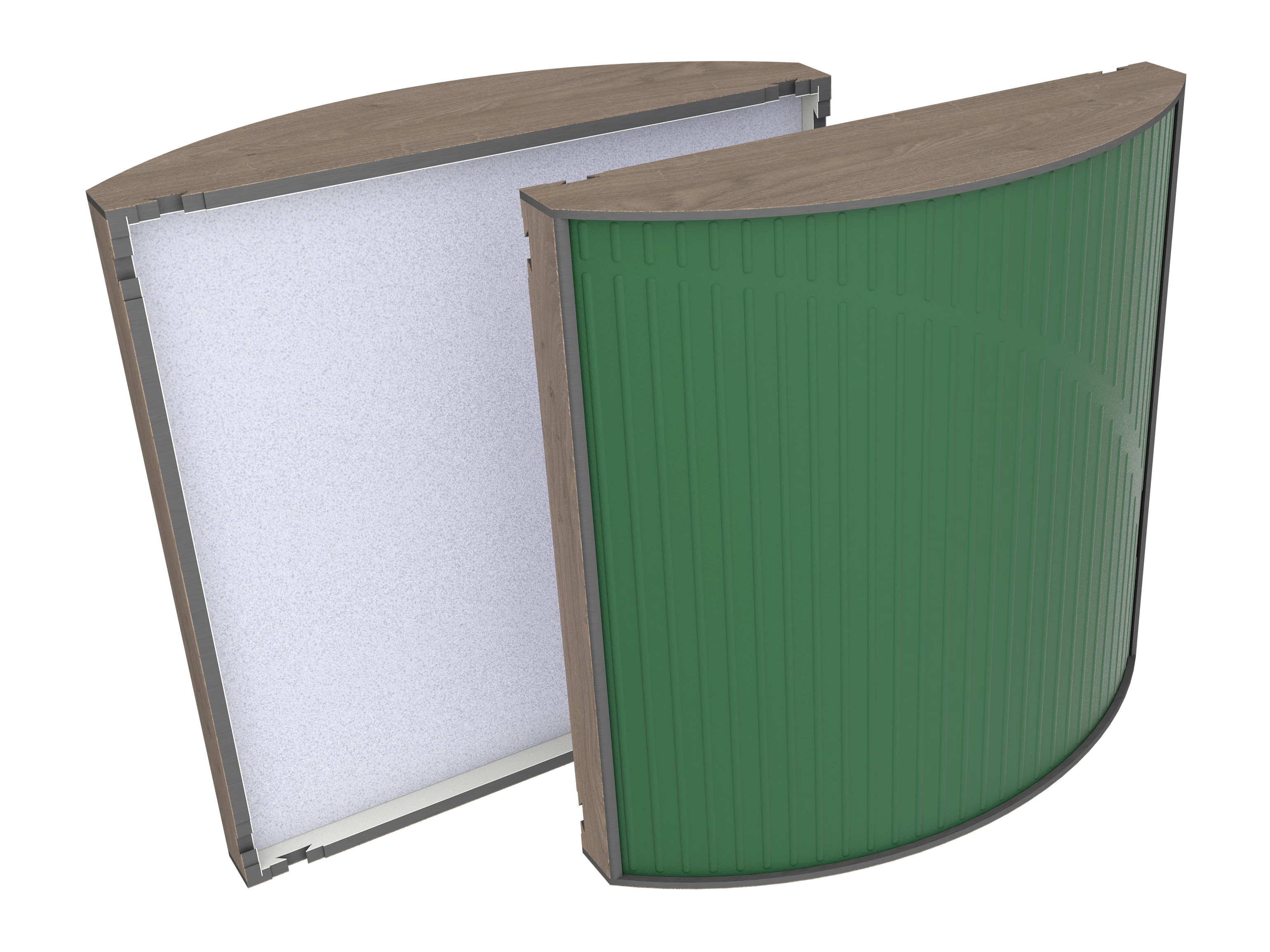 Vicoustic Cinema Round Ultra VMT H1399 Brown Oak 40a Musk Green SET Acoustic Absorption Panel