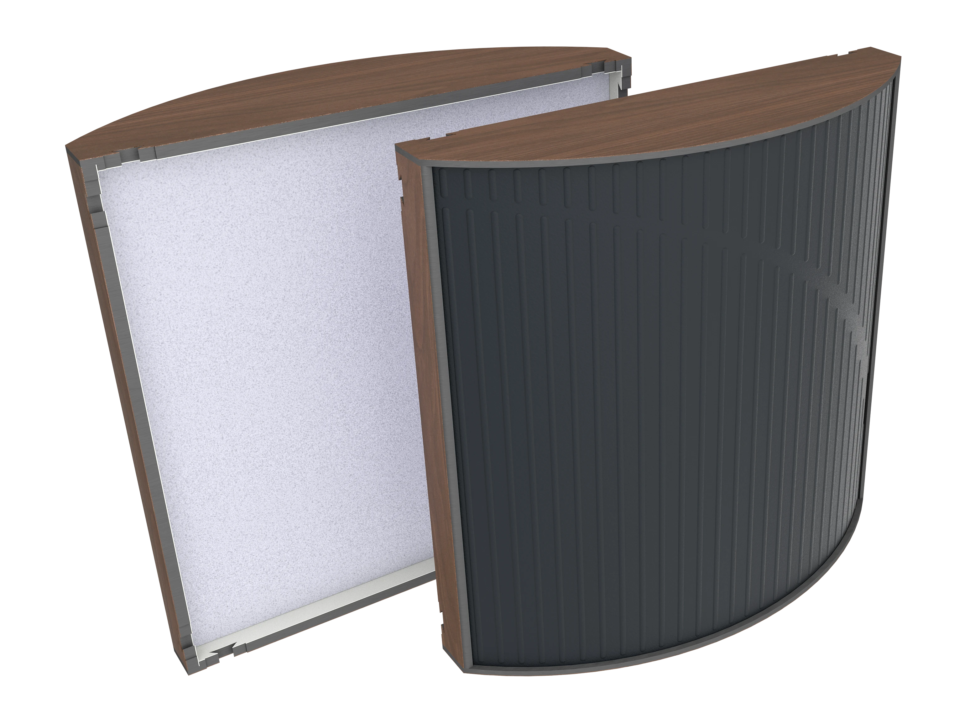 Vicoustic Cinema Round Ultra VMT H1714 Dark Walnut 04a Black SET Acoustic Absorption Panel