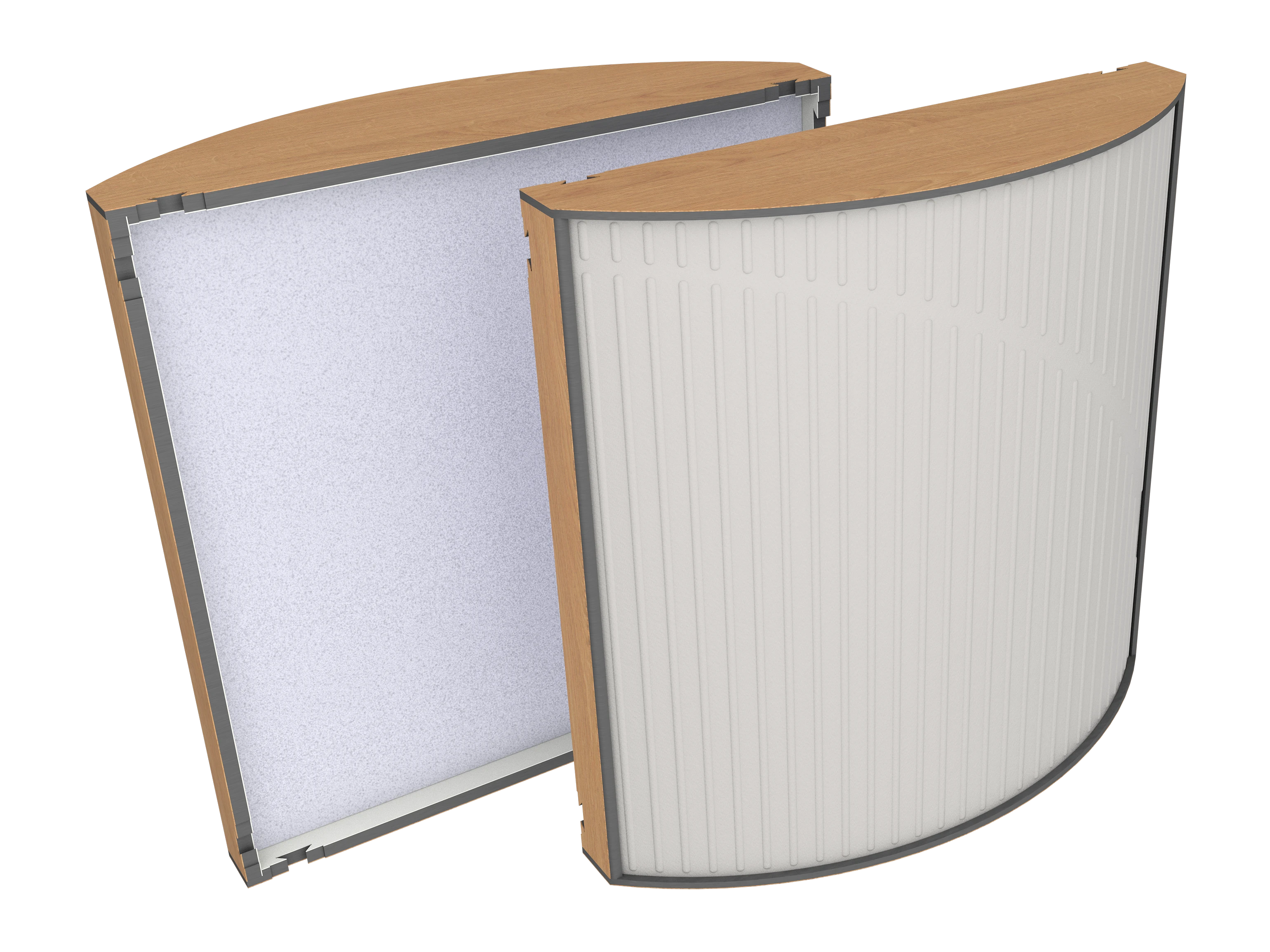 Vicoustic Cinema Round Ultra VMT H3395 Natural Oak 23a Light Grey SET Acoustic Absorption Panel
