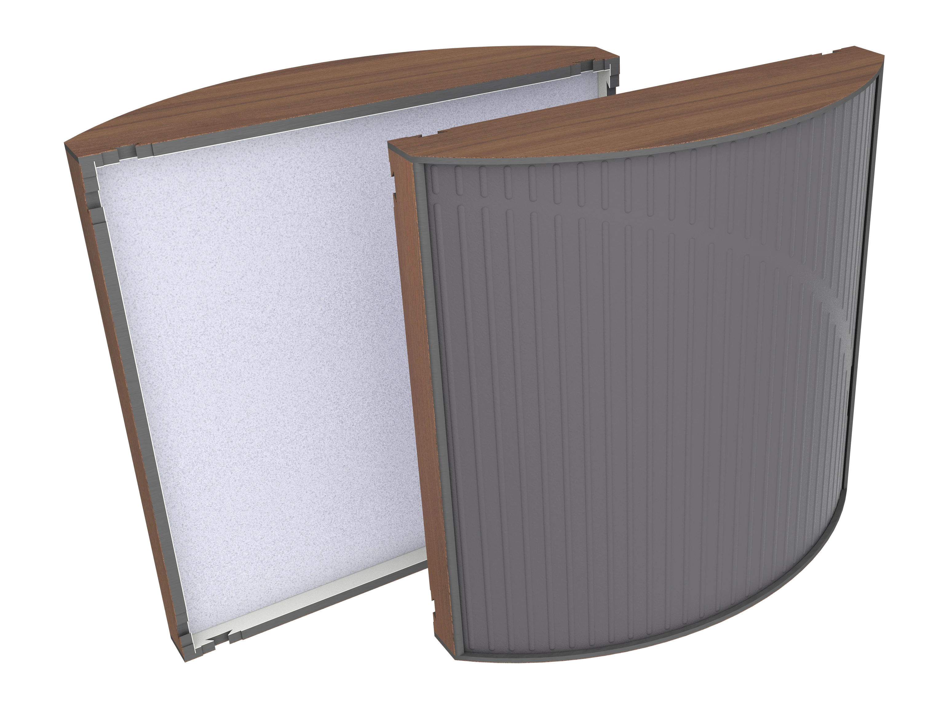 Vicoustic Cinema Round Ultra VMT H3734 Natural Walnut 22a Grey SET Acoustic Absorption Panel