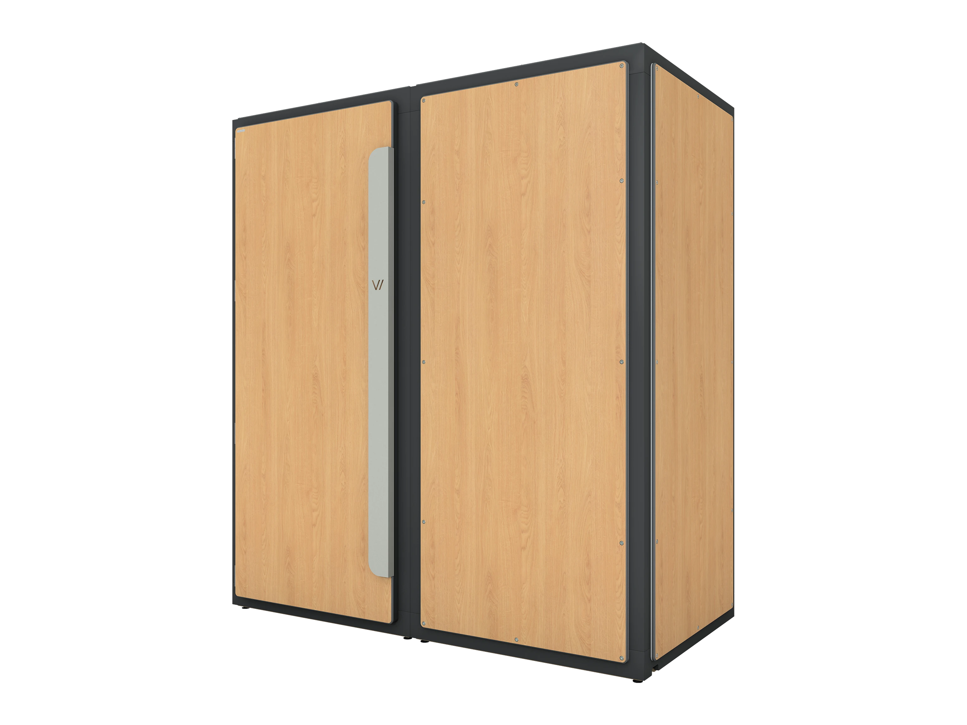 Vicoustic VicBooth ULTRA Soundproofing Booth Configuration A 1x2 Front in Natural Oak