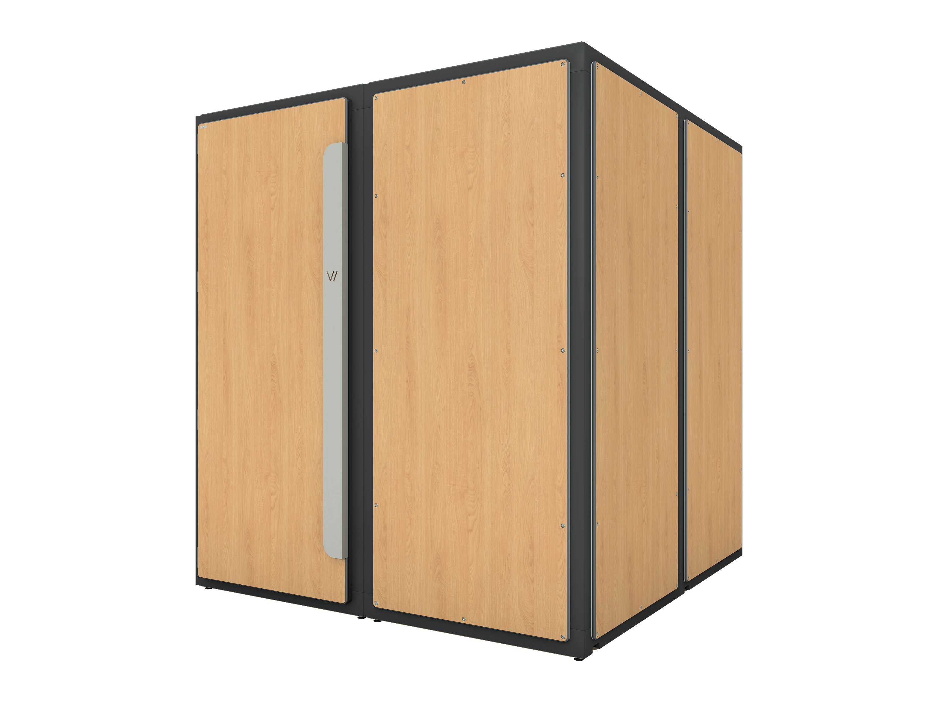 Vicoustic VicBooth ULTRA Soundproofing Booth Configuration A 2x2 Front in Natural Oak