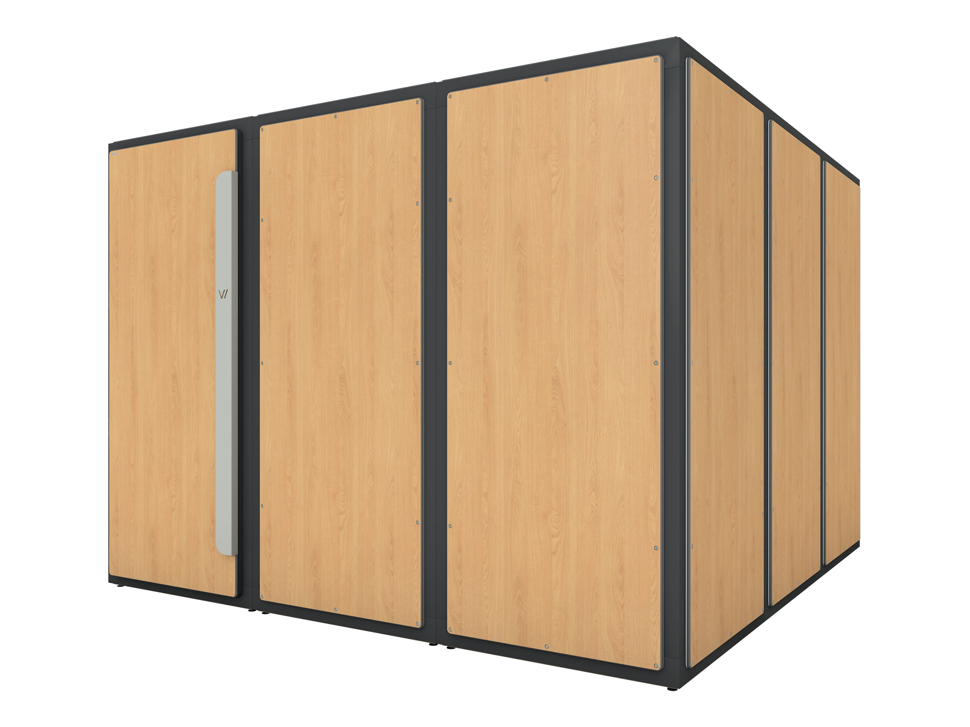 Vicoustic VicBooth ULTRA Soundproofing Booth Configuration A 3x3 Front in Natural Oak