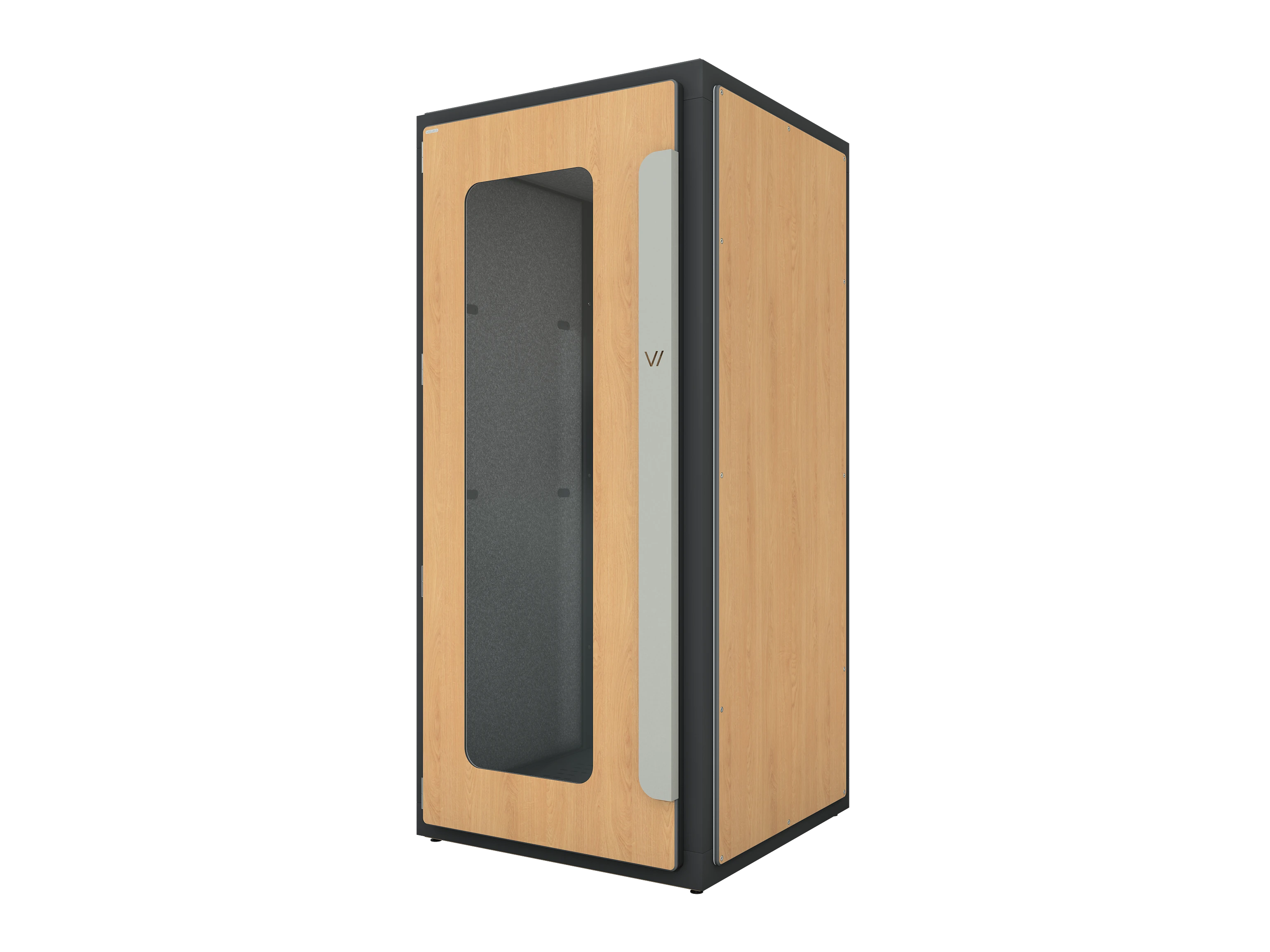 Vicoustic VicBooth ULTRA Soundproofing Booth Configuration B 1x1 Front in Natural Oak