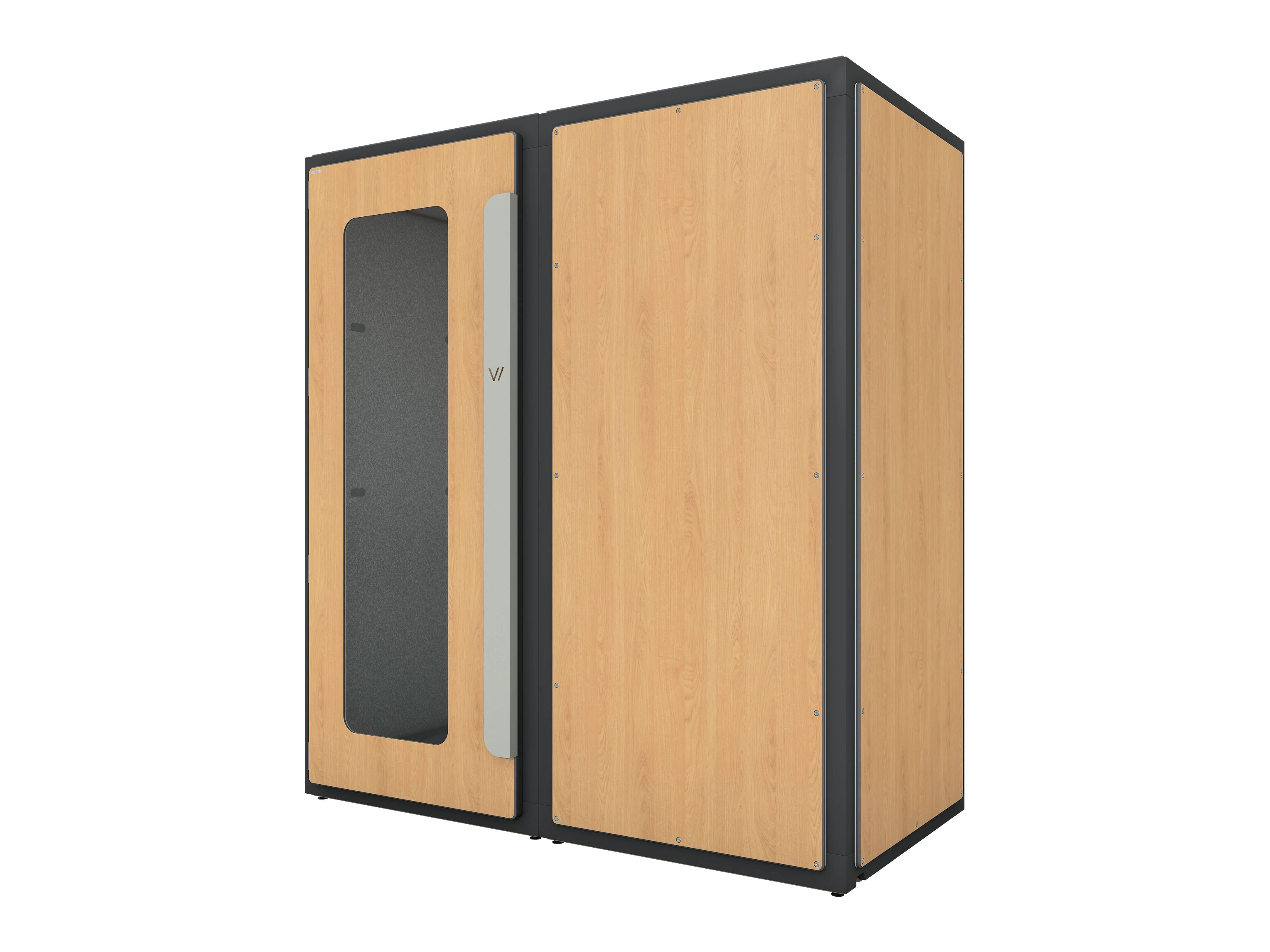Vicoustic VicBooth ULTRA Soundproofing Booth Configuration B 1x2 Front in Natural Oak