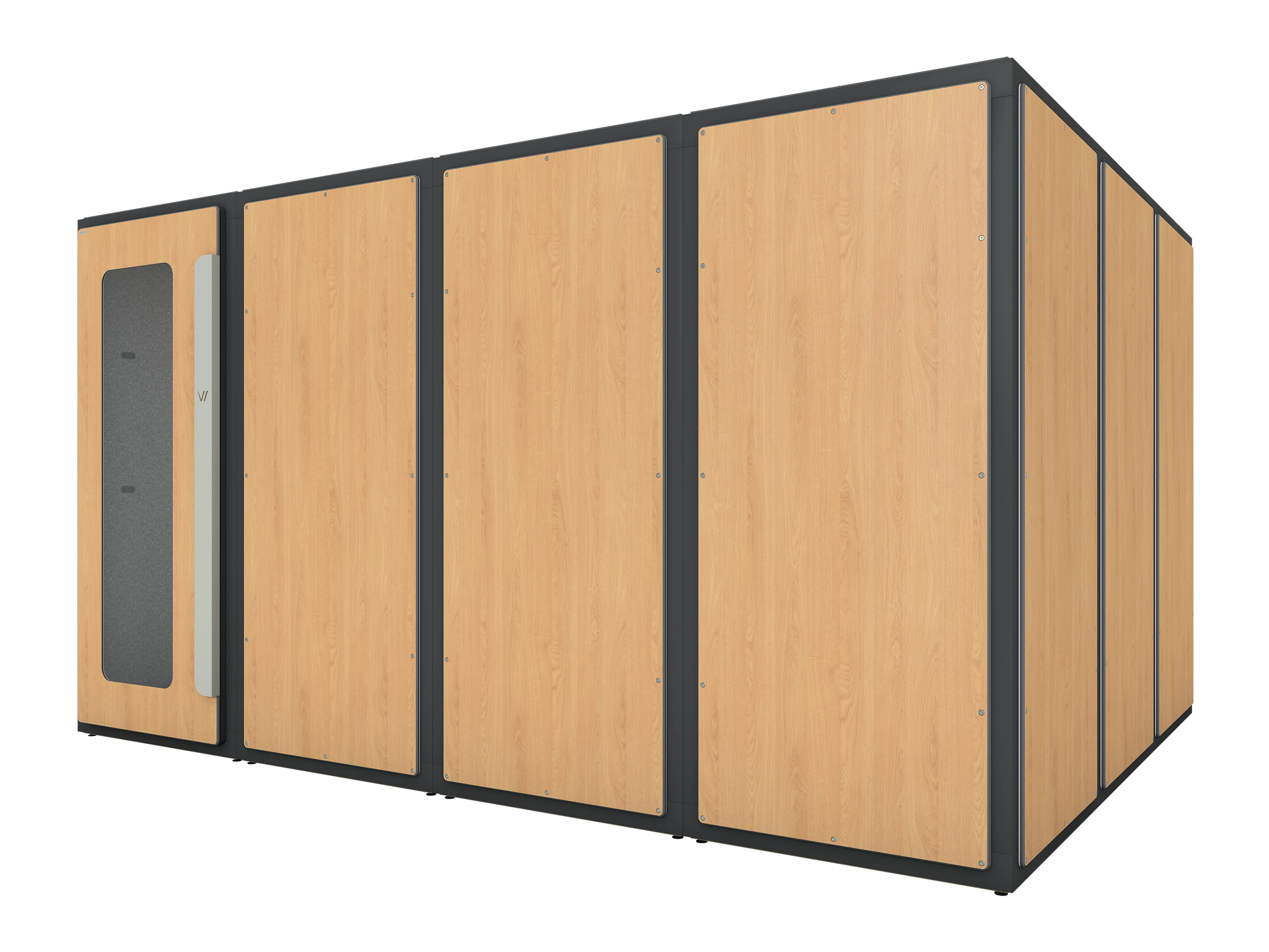 Vicoustic VicBooth ULTRA Soundproofing Booth Configuration B 3x4 Front in Natural Oak
