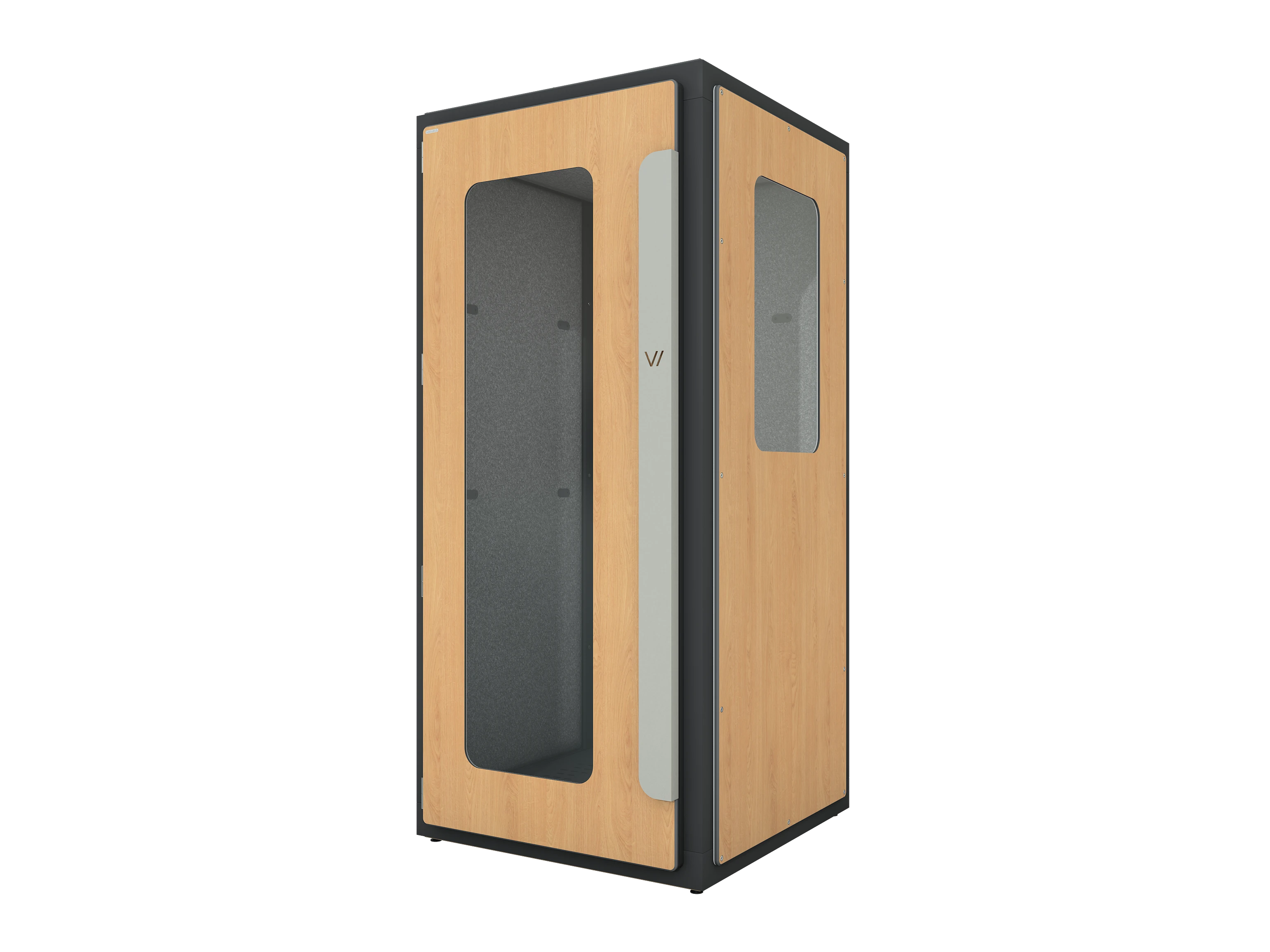 Vicoustic VicBooth ULTRA Soundproofing Booth Configuration C 1x1 Front in Natural Oak