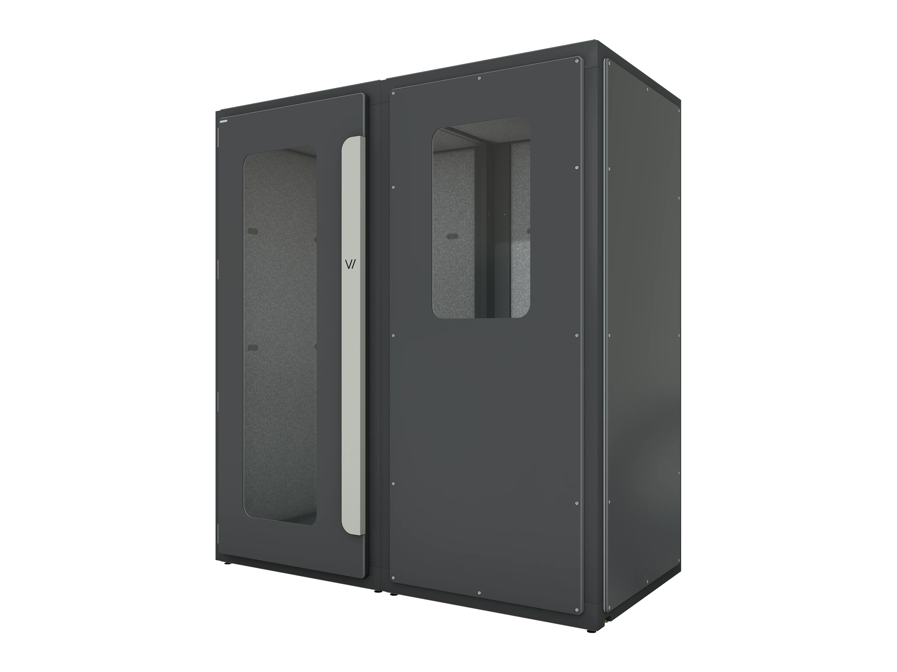 Vicoustic VicBooth ULTRA Soundproofing Booth Configuration C 1x2 Front in Black Matte