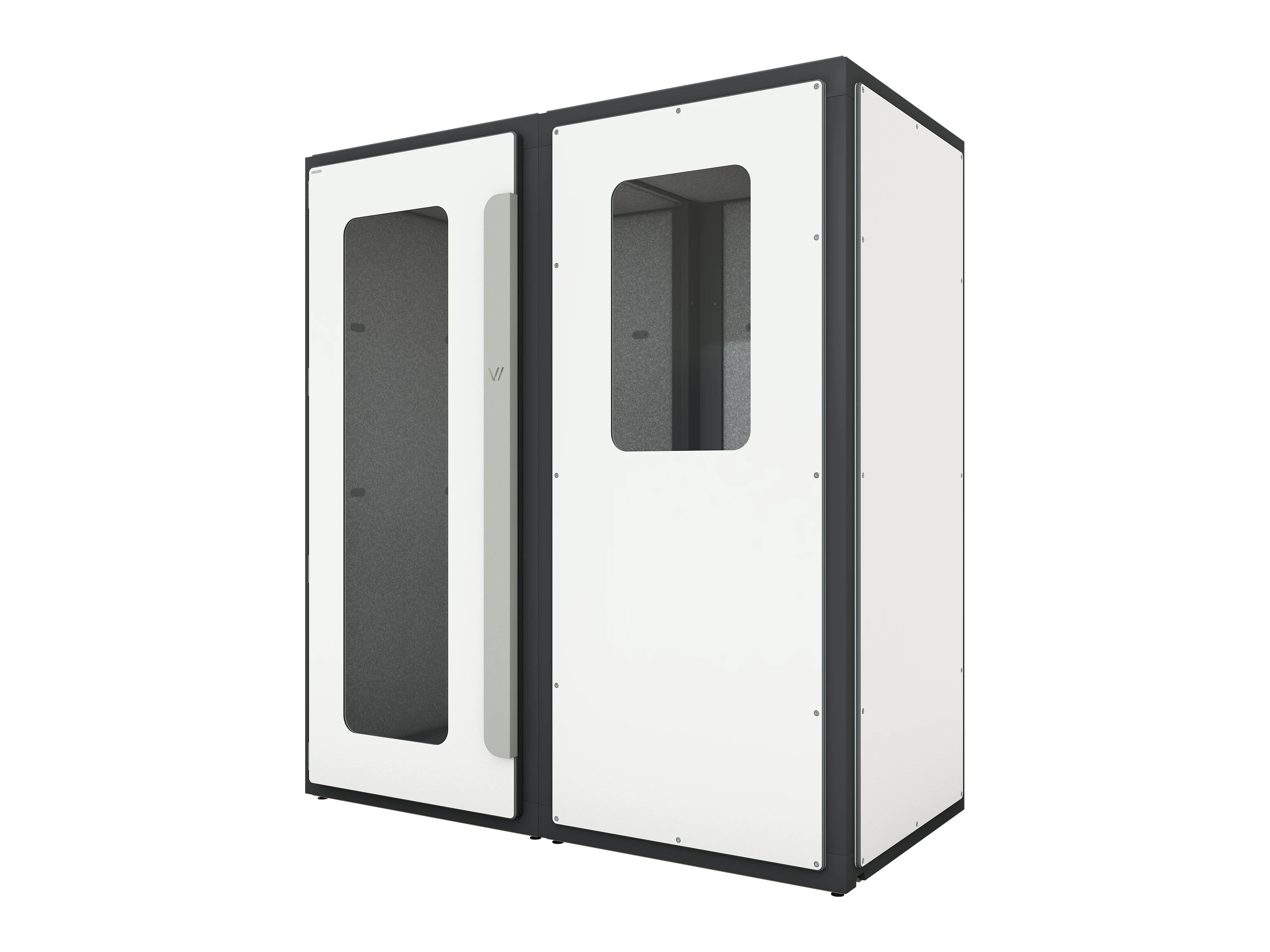 Vicoustic VicBooth ULTRA Soundproofing Booth Configuration C 1x2 Front in White Matte