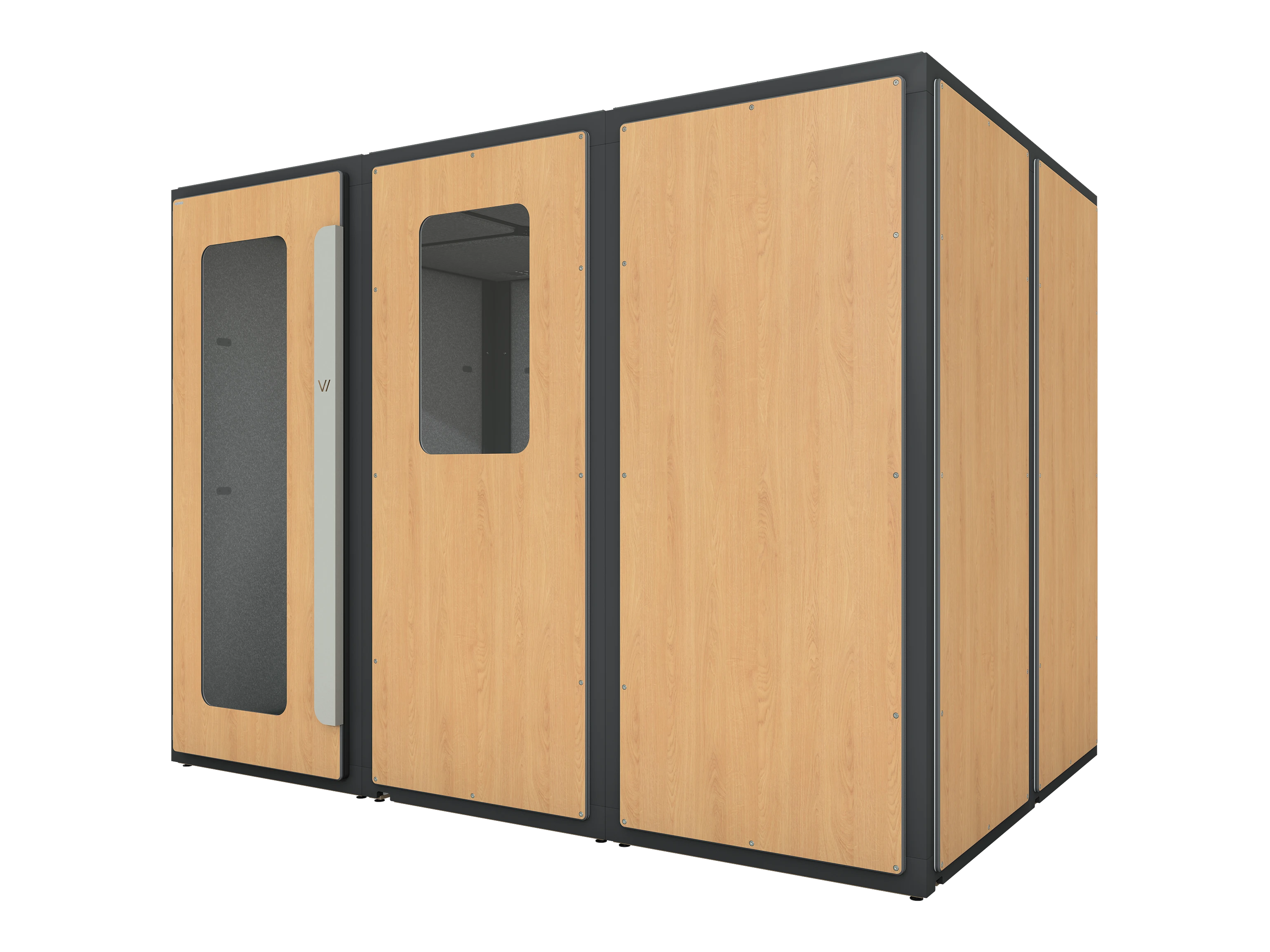 Vicoustic VicBooth ULTRA Soundproofing Booth Configuration C 2x3 Front in Natural Oak