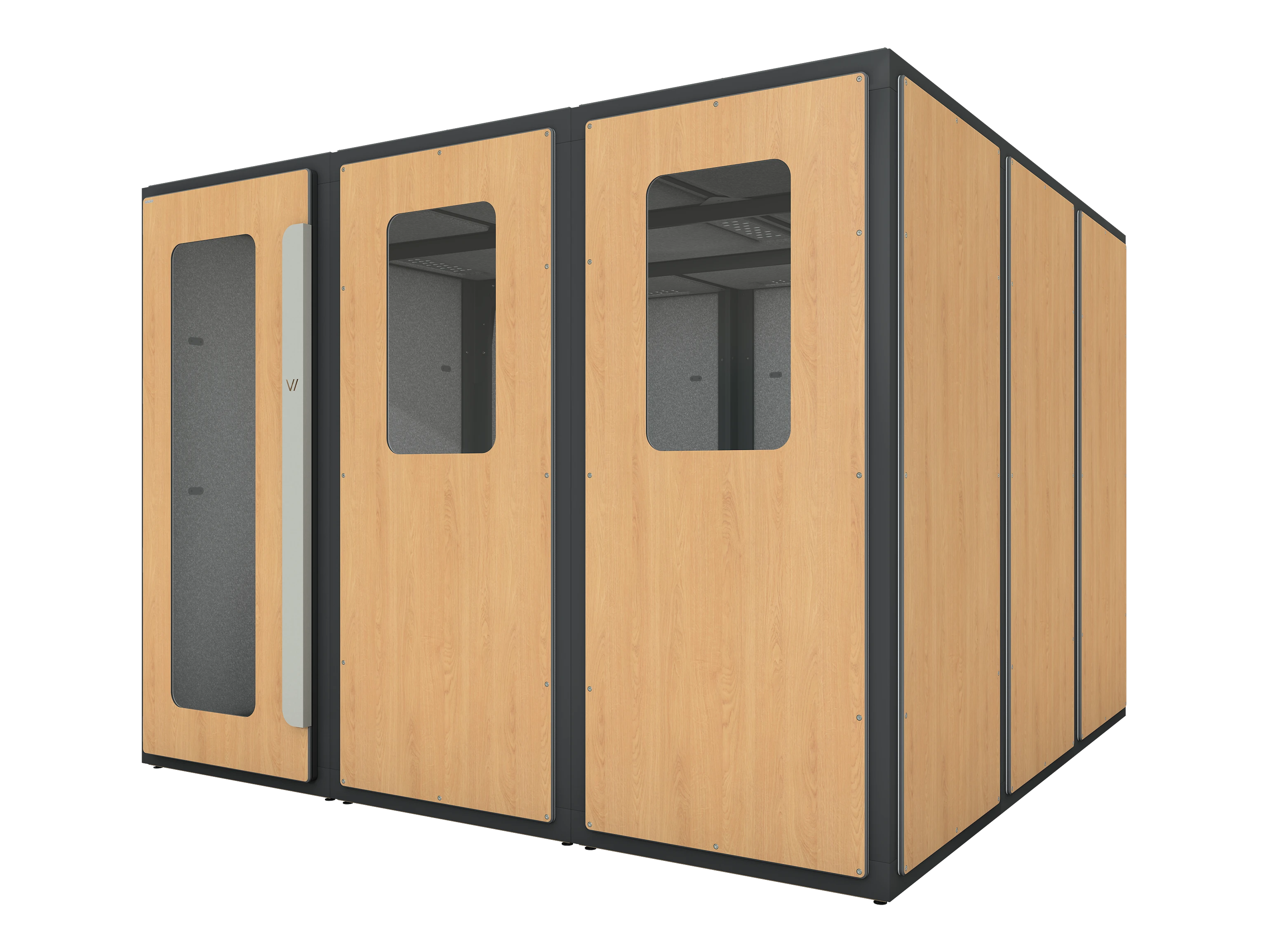 Vicoustic VicBooth ULTRA Soundproofing Booth Configuration C 3x3 Front in Natural Oak